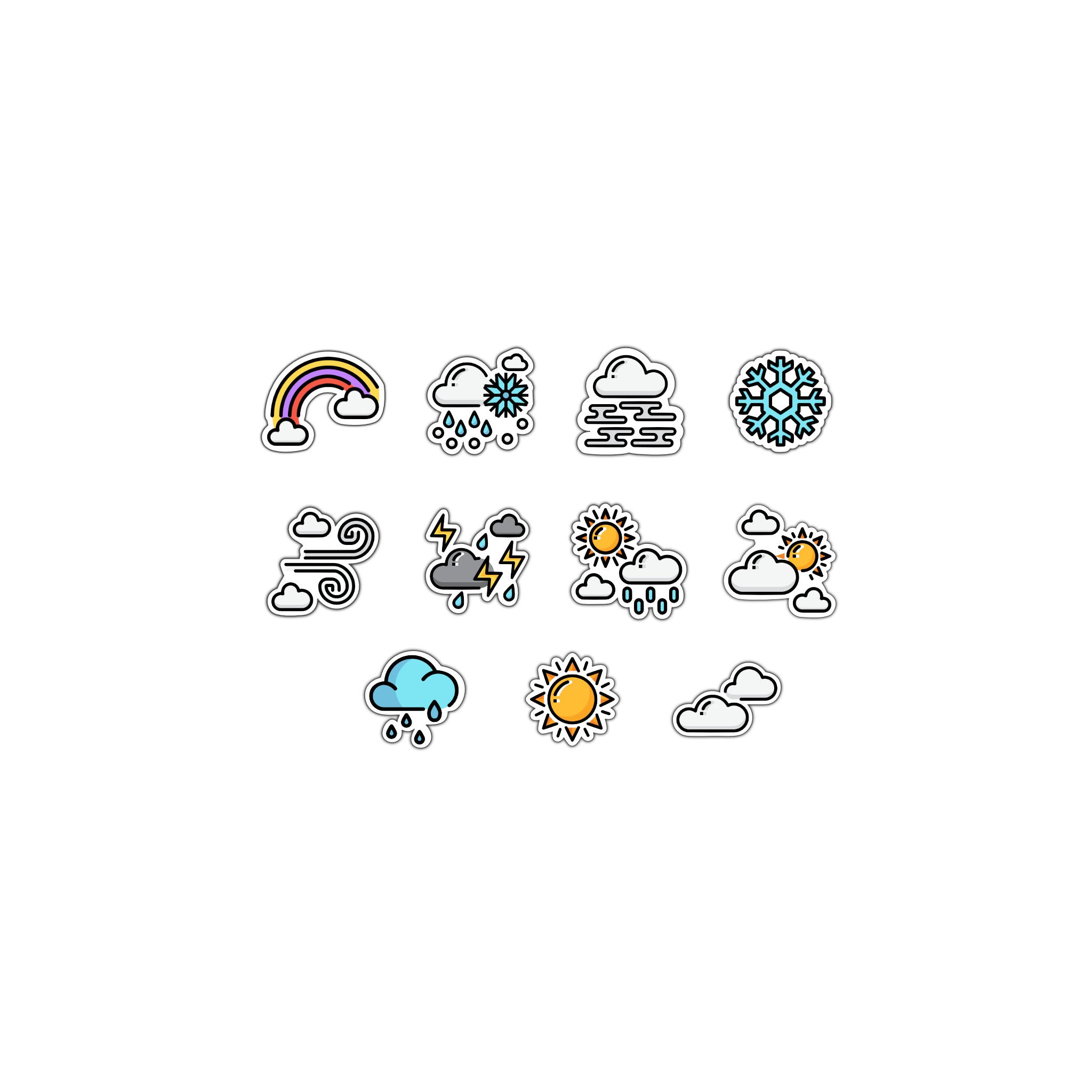 Die Cut Weather Icon Stickers