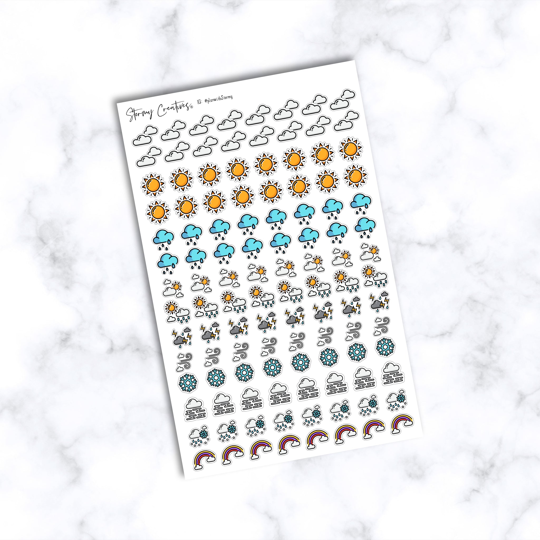 Die Cut Weather Icon Stickers
