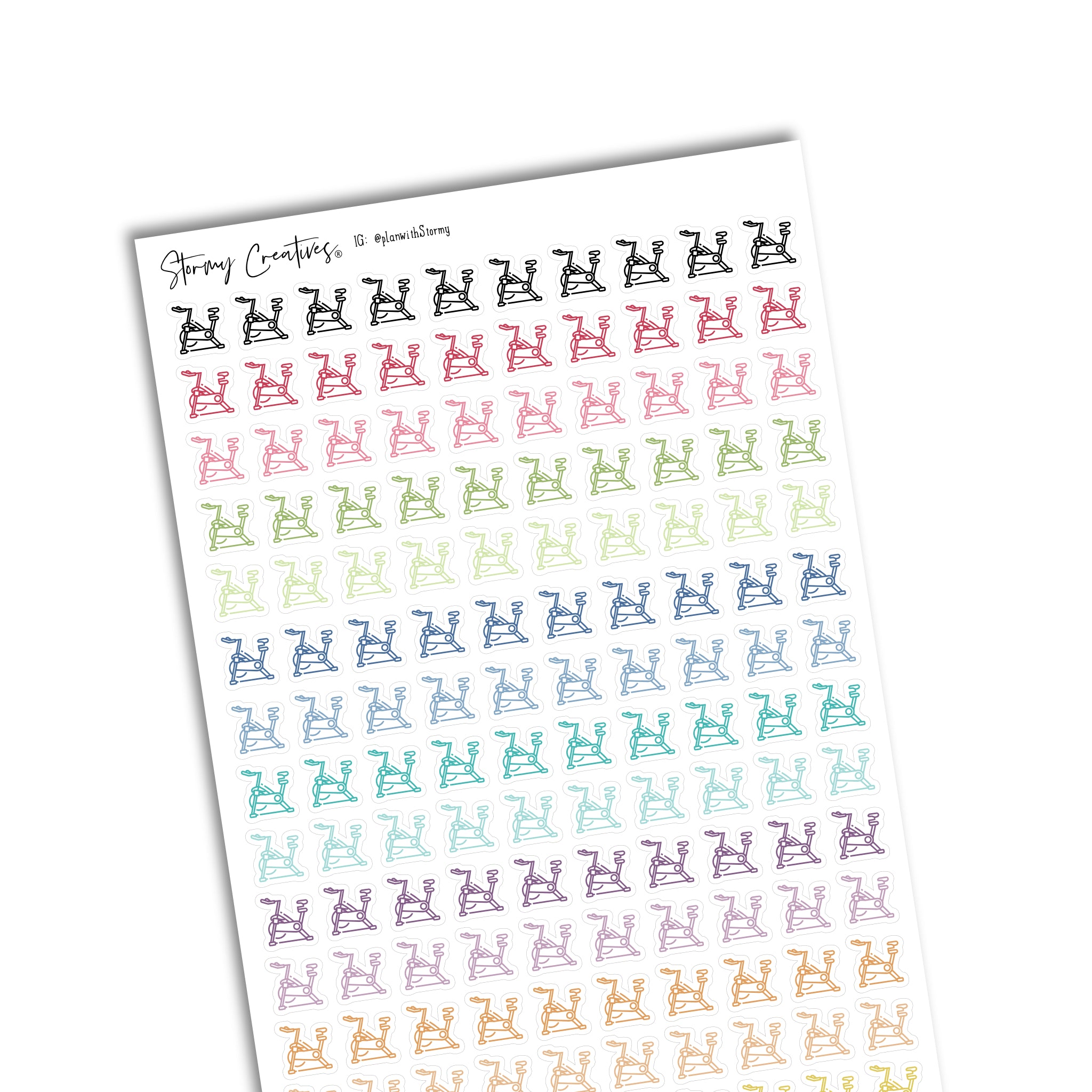 Die Cut Stationary Bike Stickers