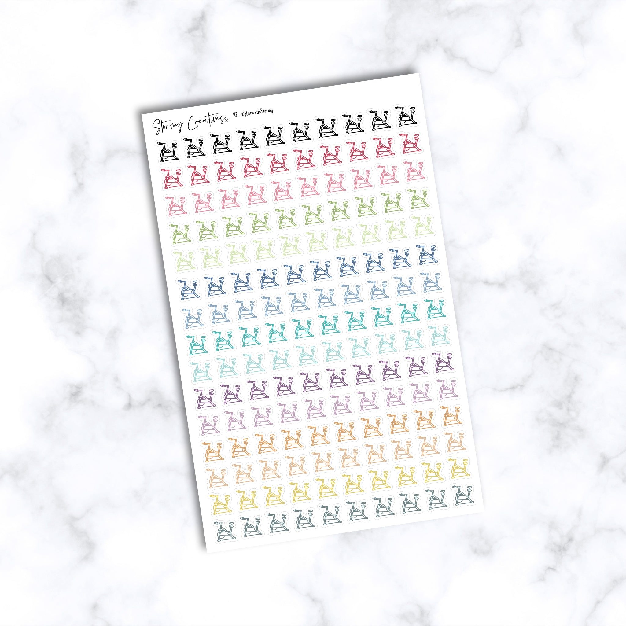 Die Cut Stationary Bike Stickers