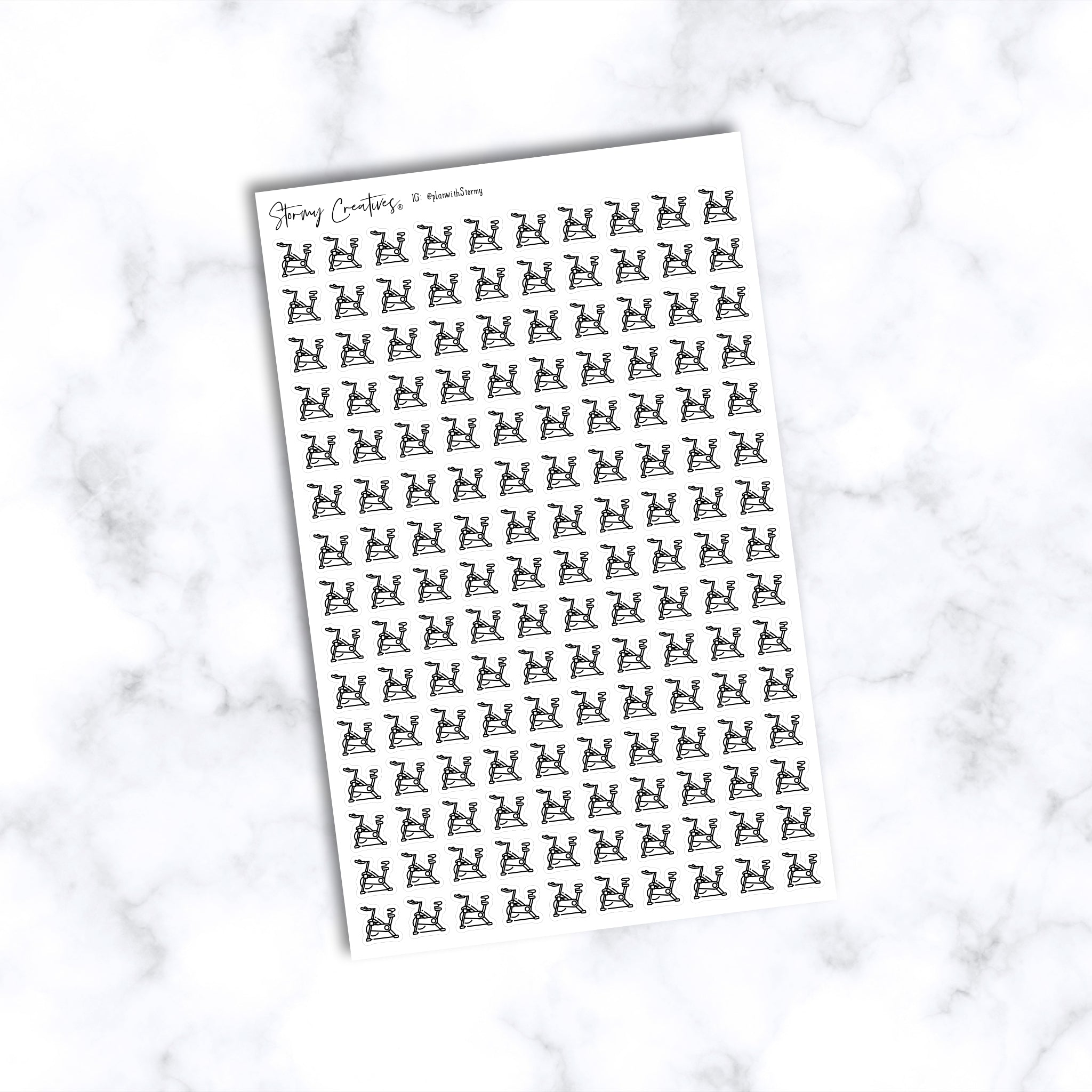 Die Cut Stationary Bike Stickers