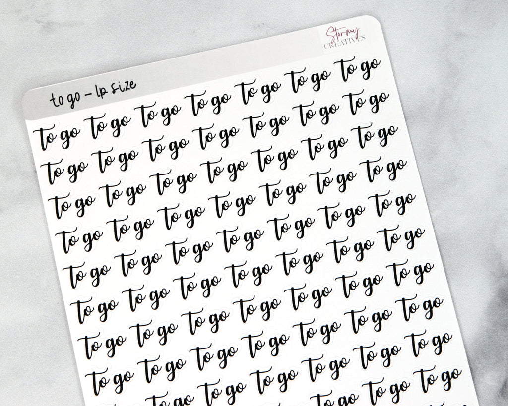 To Go Script Stickers
