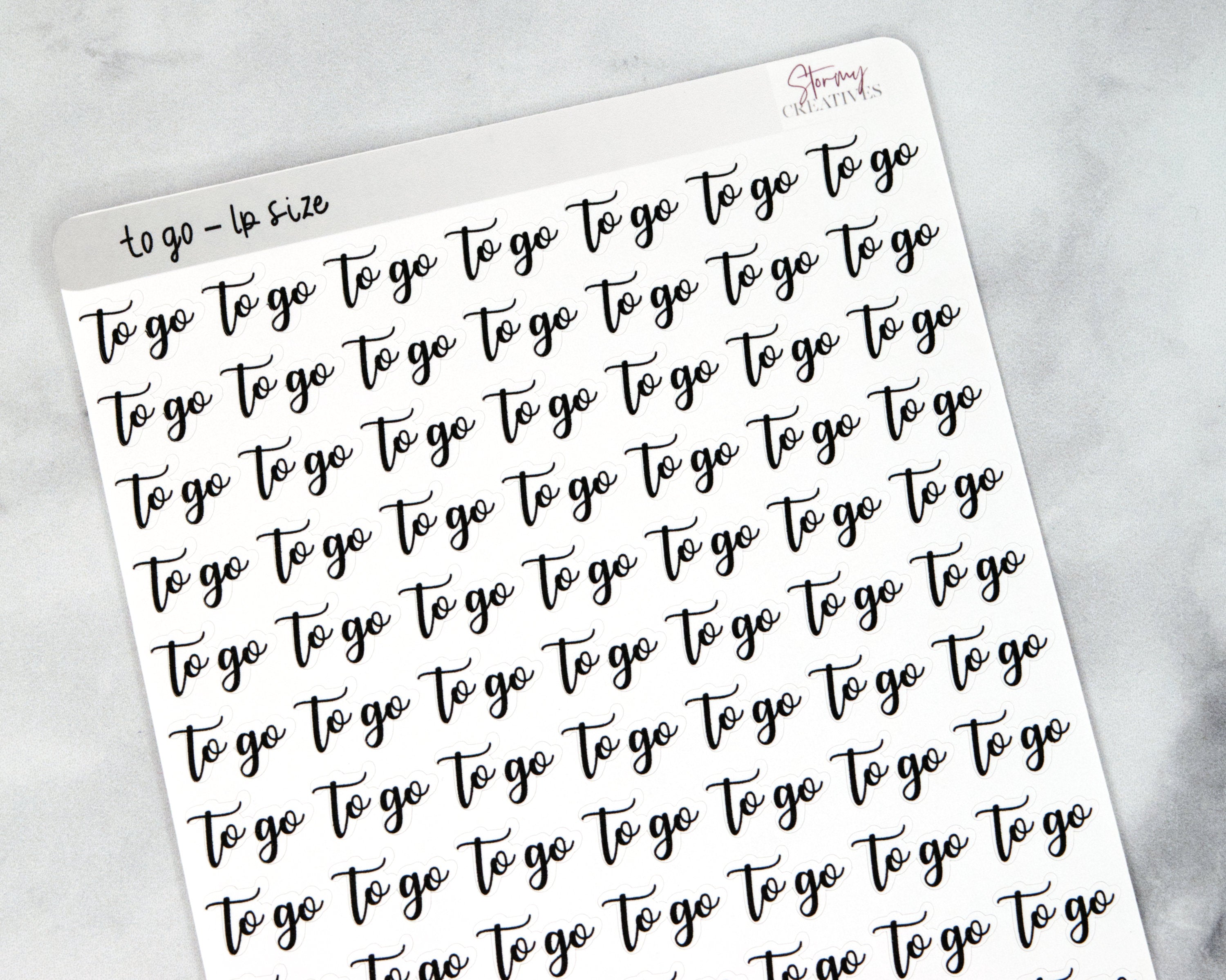 To Go Script Stickers
