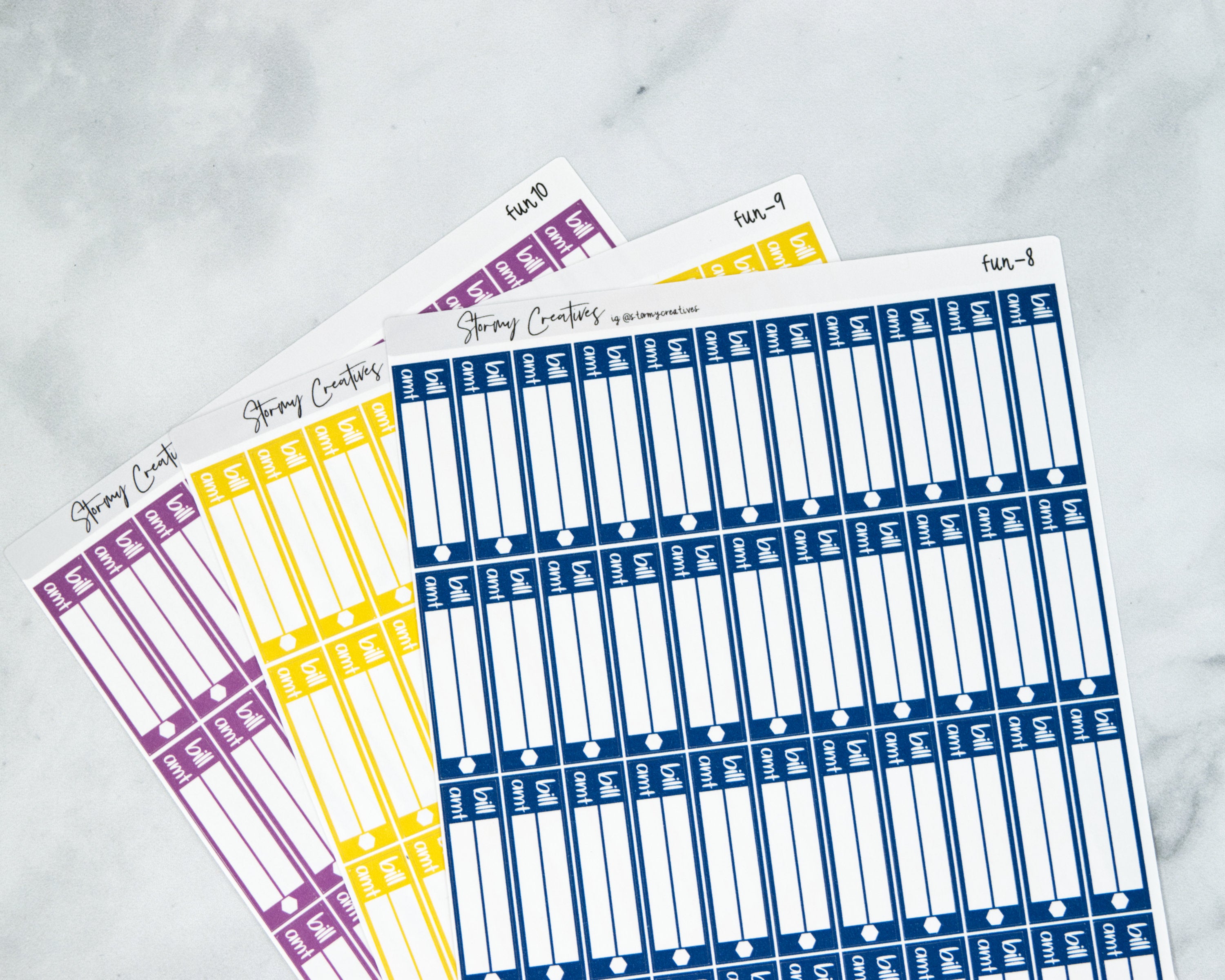 Bill Due Budgeting Stickers
