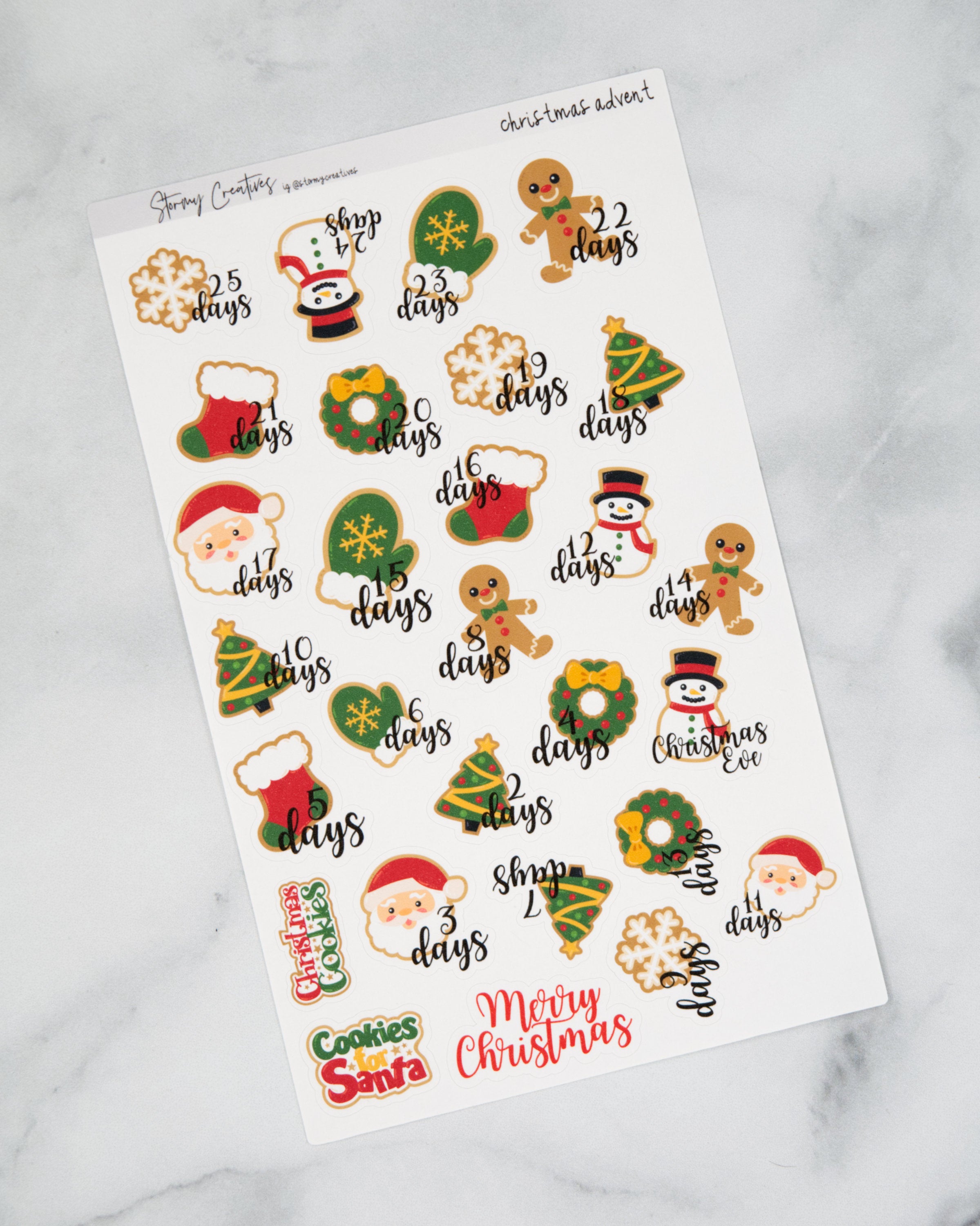 Christmas Advent Calendar Stickers