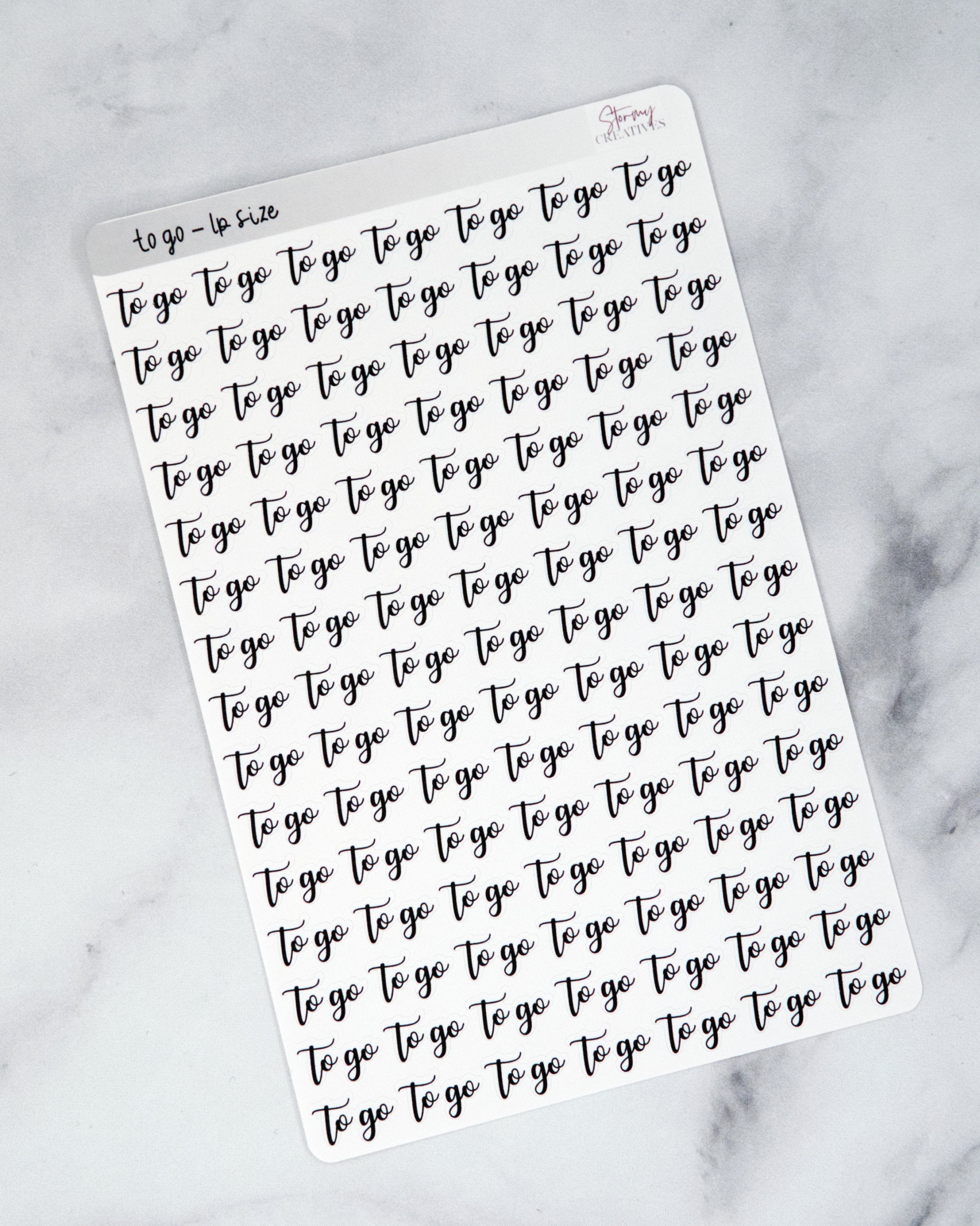 To Go Script Stickers
