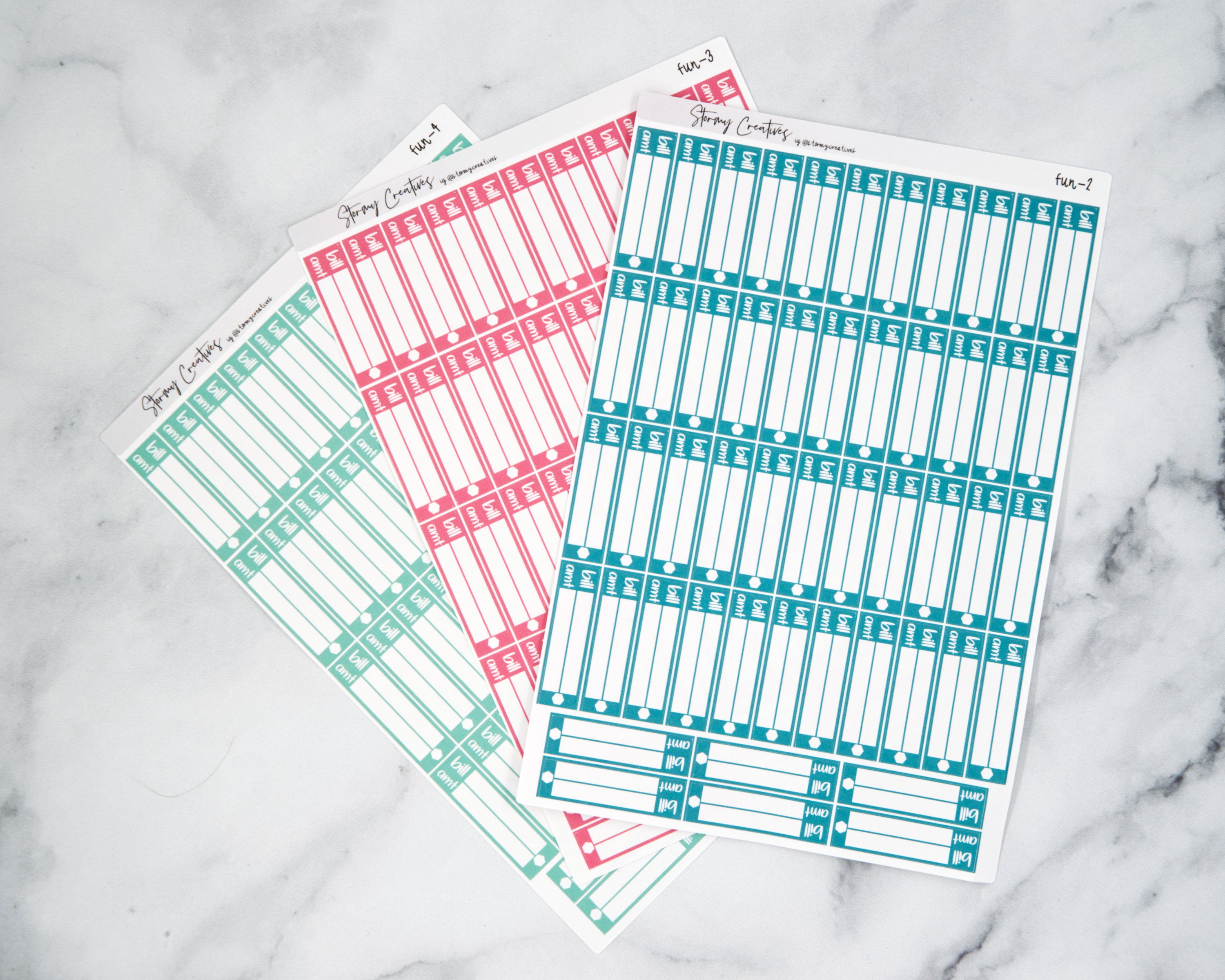 Bill Due Budgeting Stickers