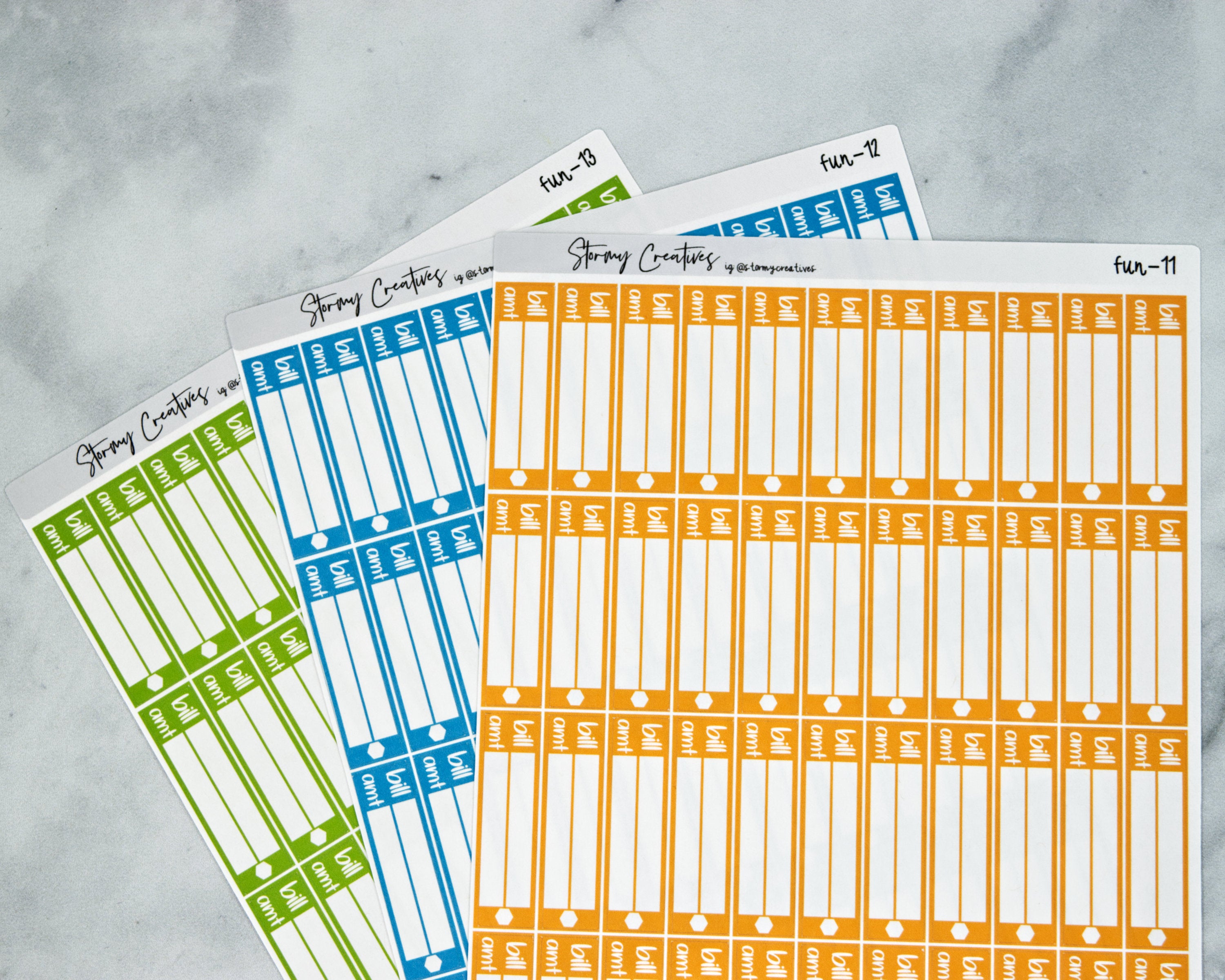 Bill Due Budgeting Stickers