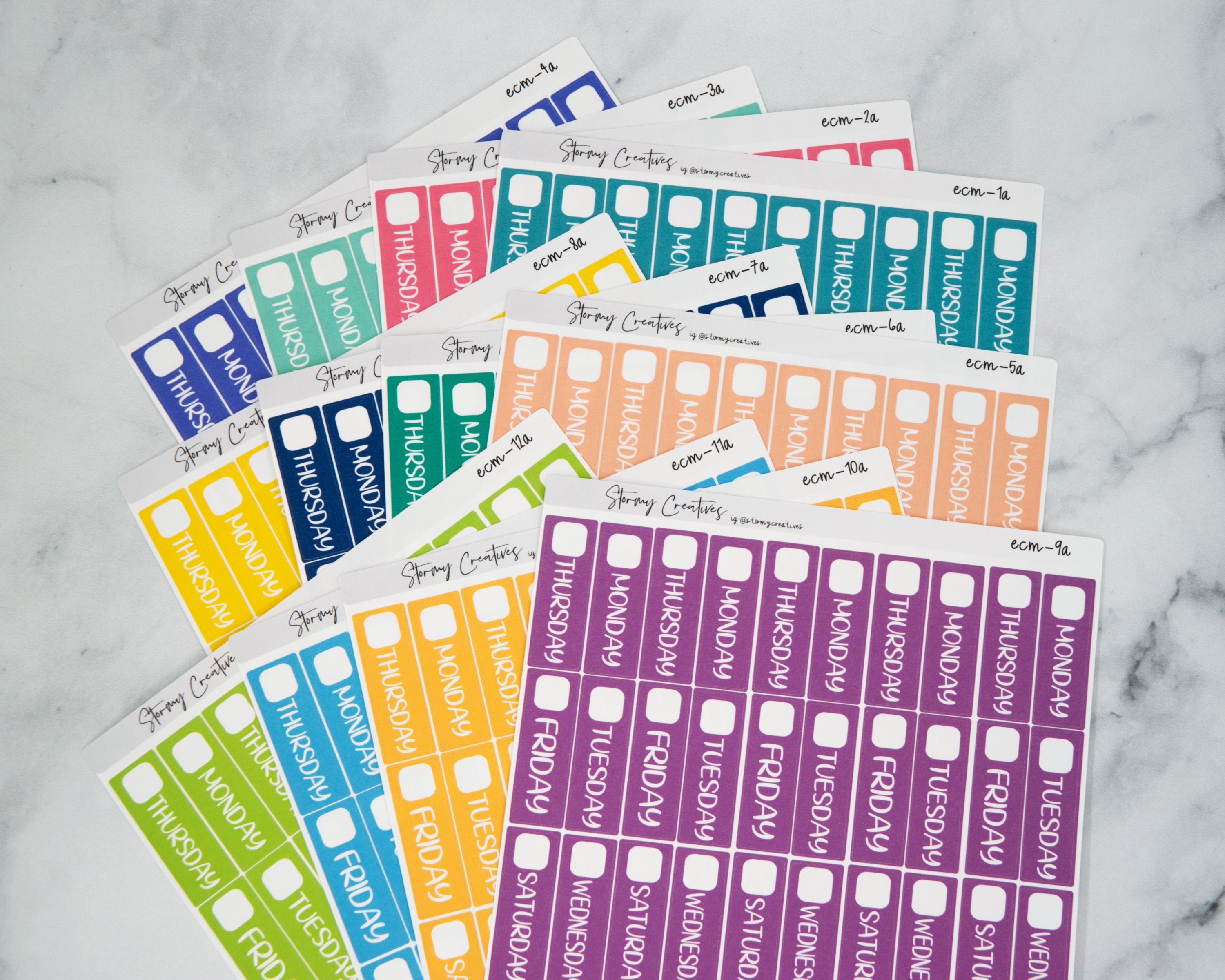 Strip Day Header Stickers for Erin Condren Planners