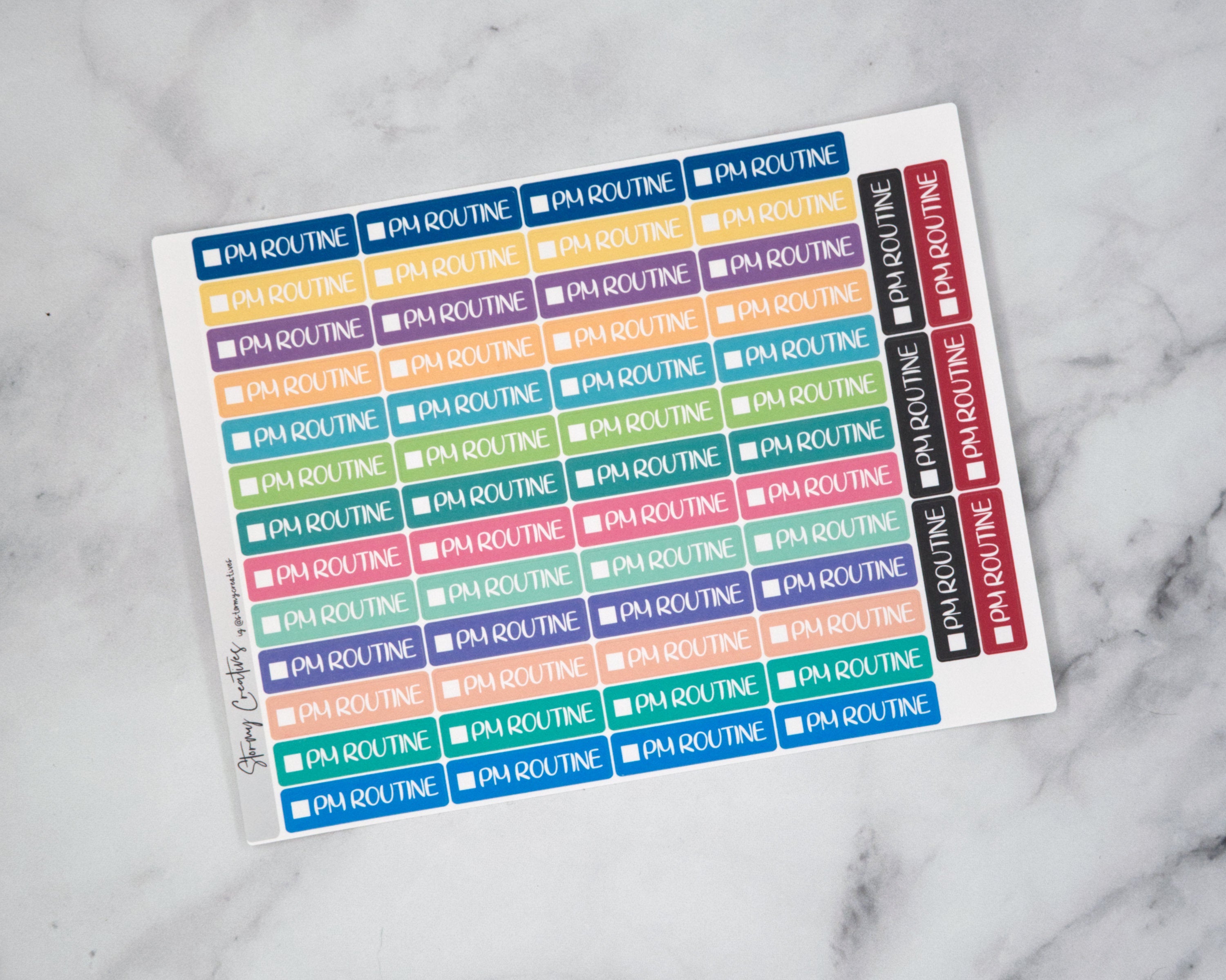 AM and PM Routine Stickers
