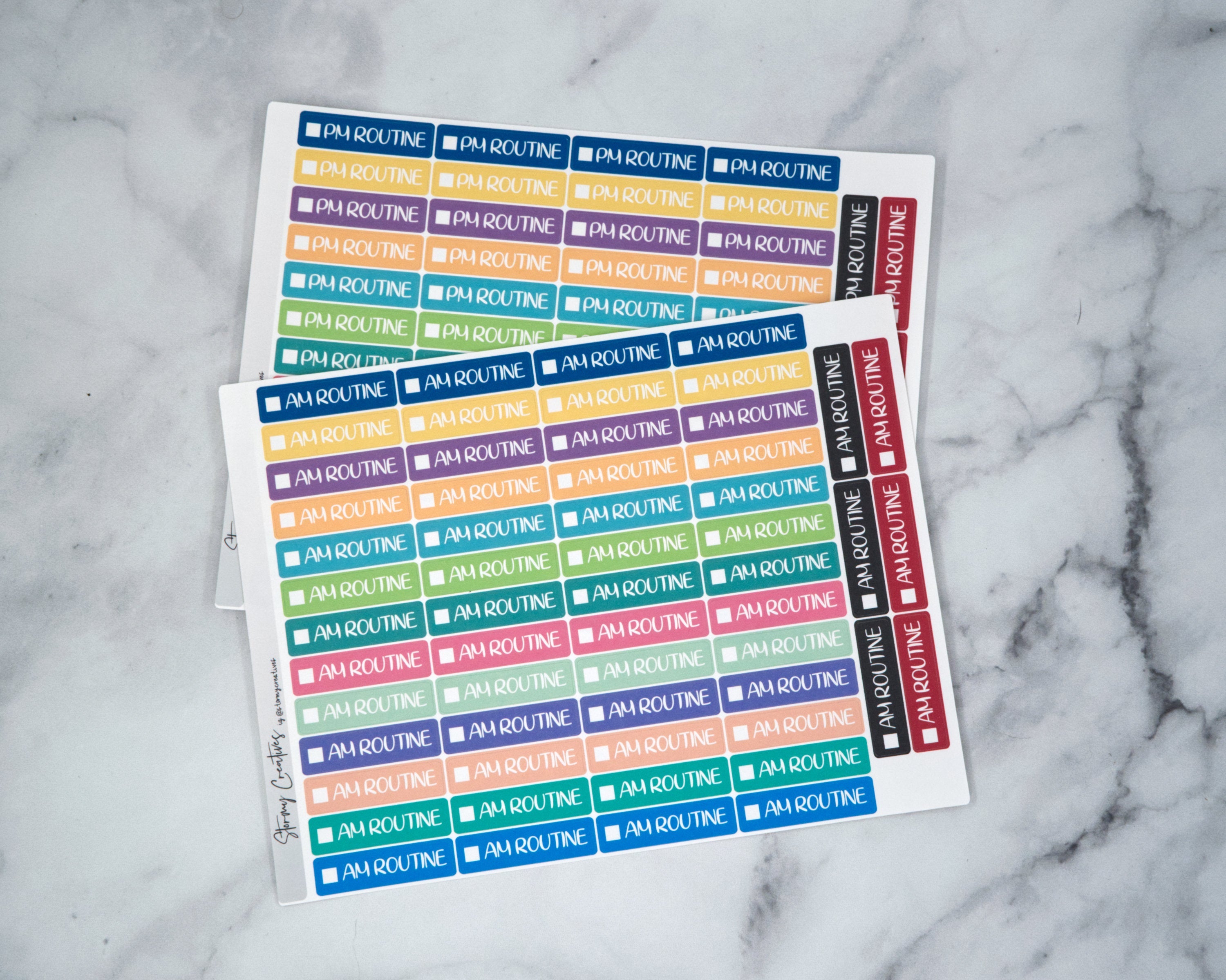 AM and PM Routine Stickers