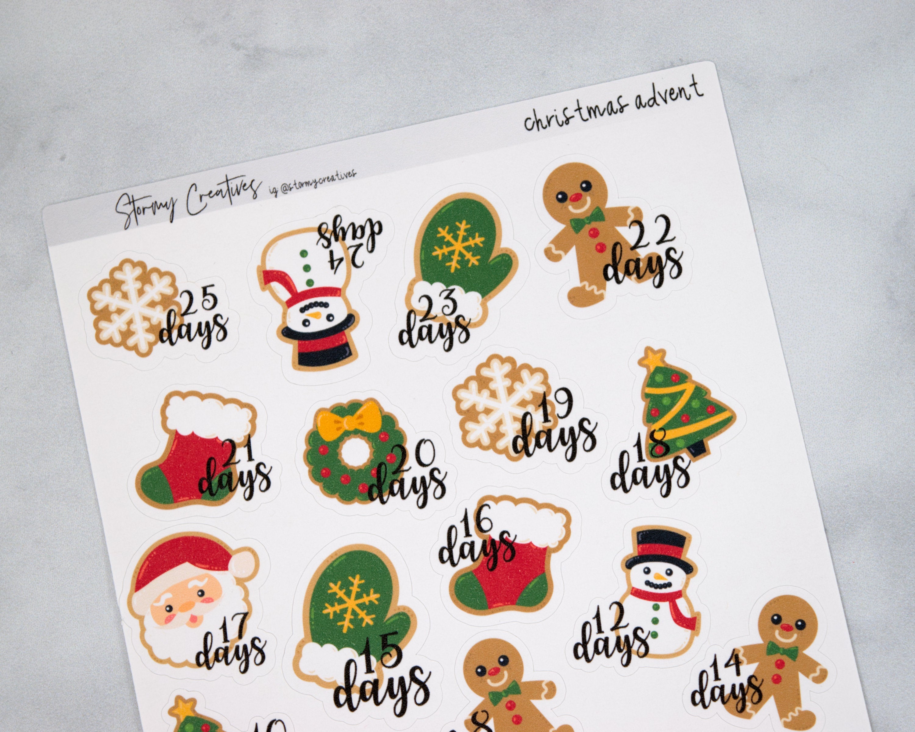 Christmas Advent Calendar Stickers