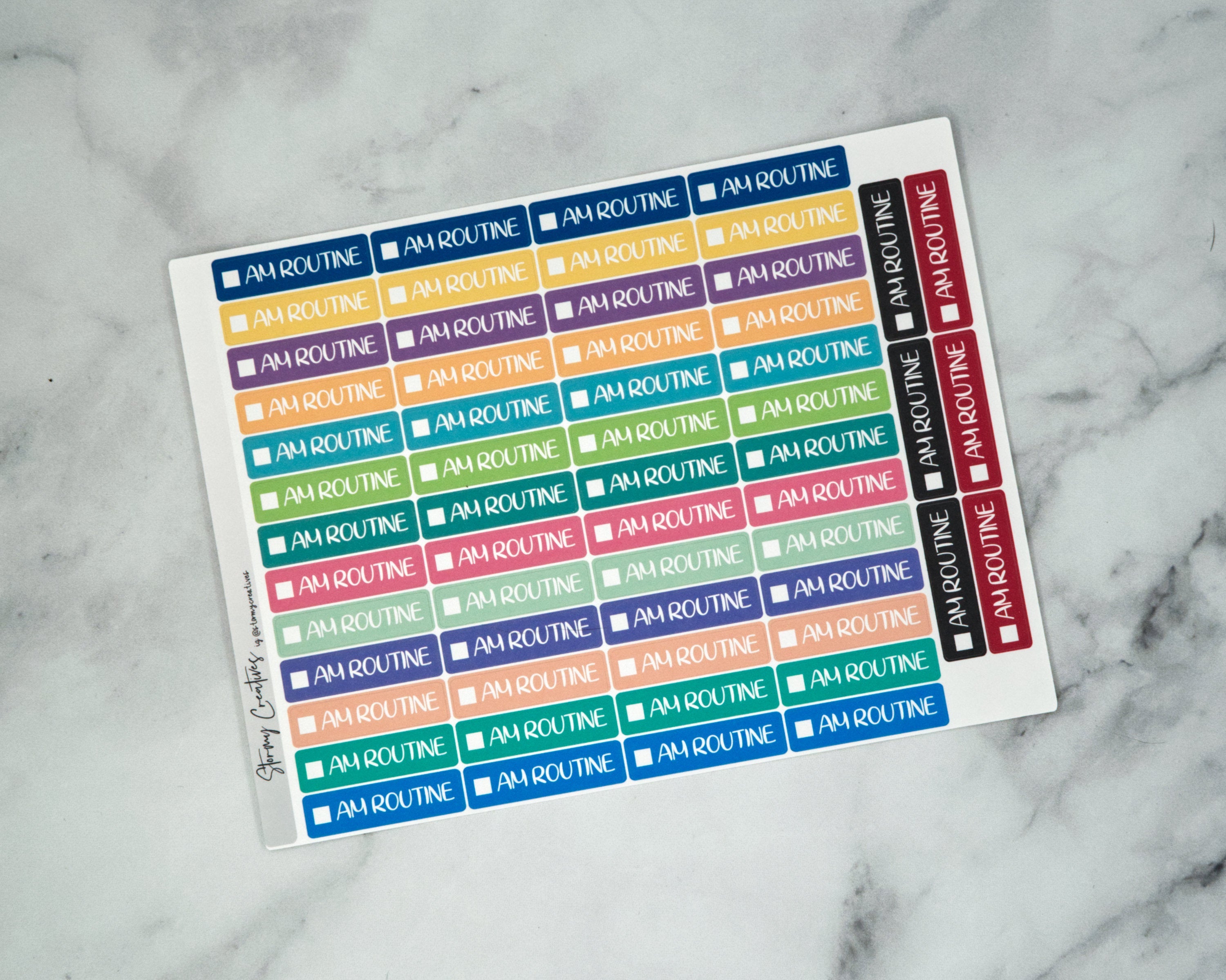 AM and PM Routine Stickers