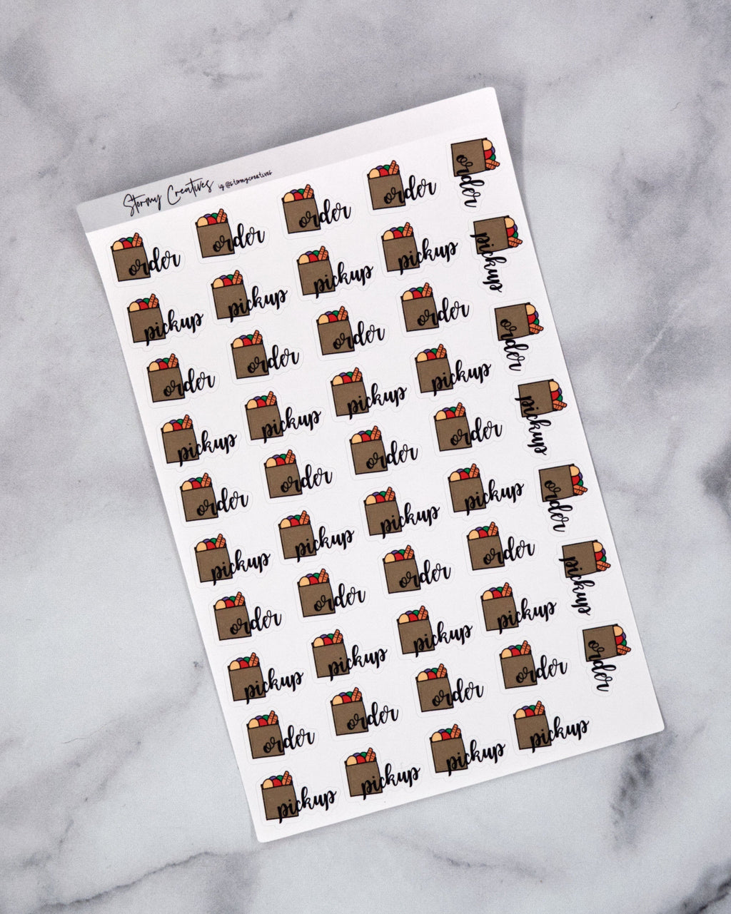 Order and Pickup Grocery Stickers