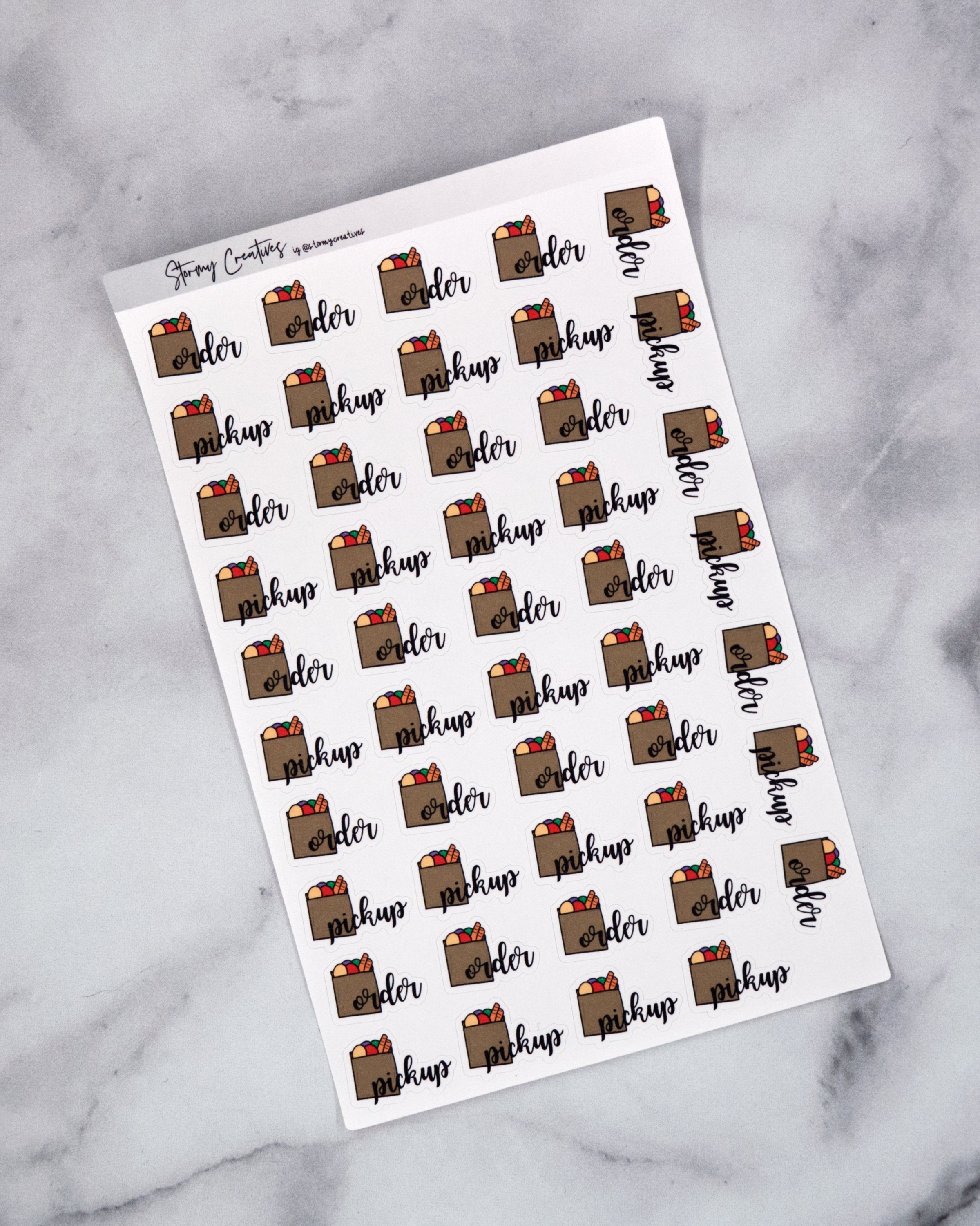 Order and Pickup Grocery Stickers