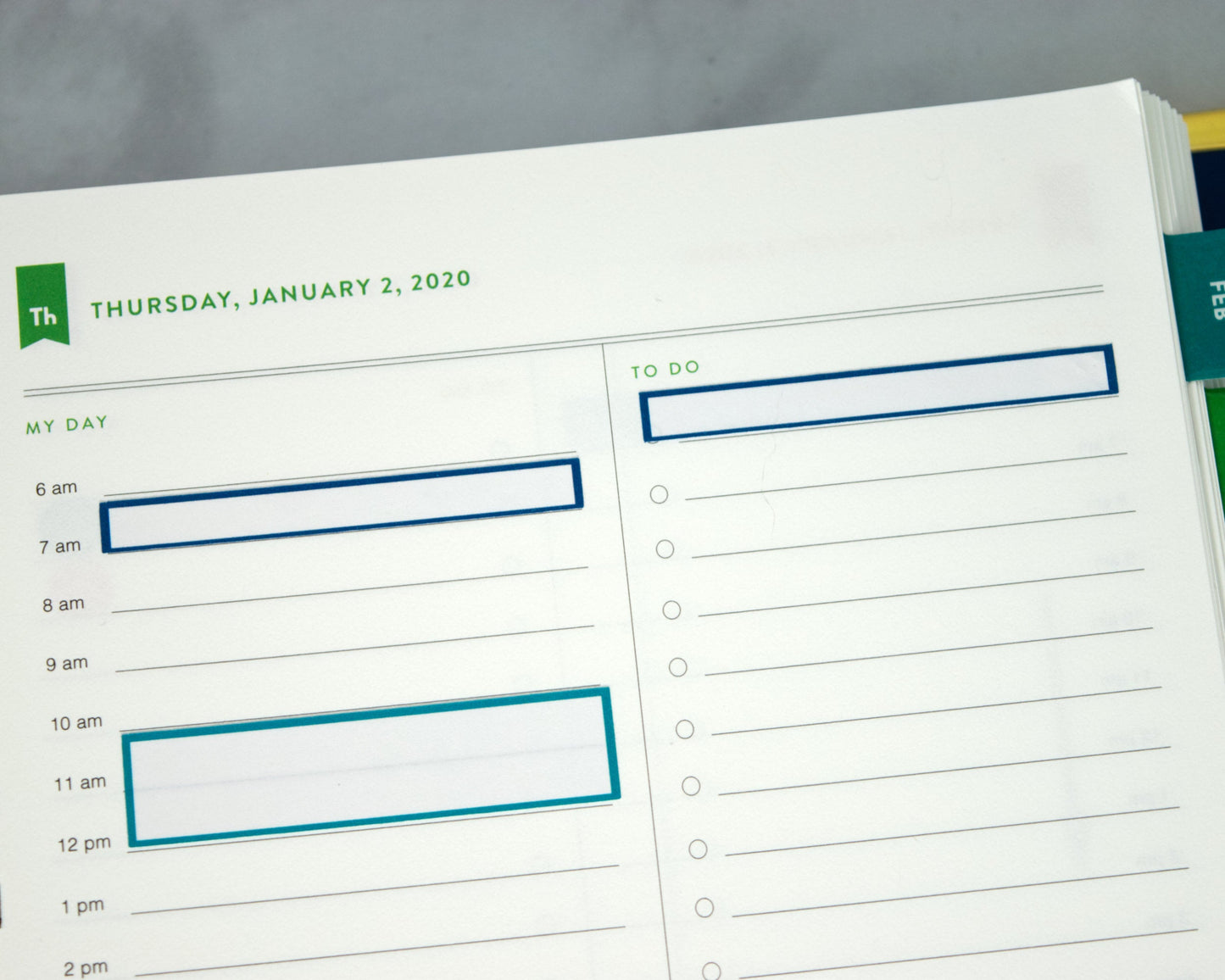 1 Hour Block Label, To Do Section Label for Simplified Planner