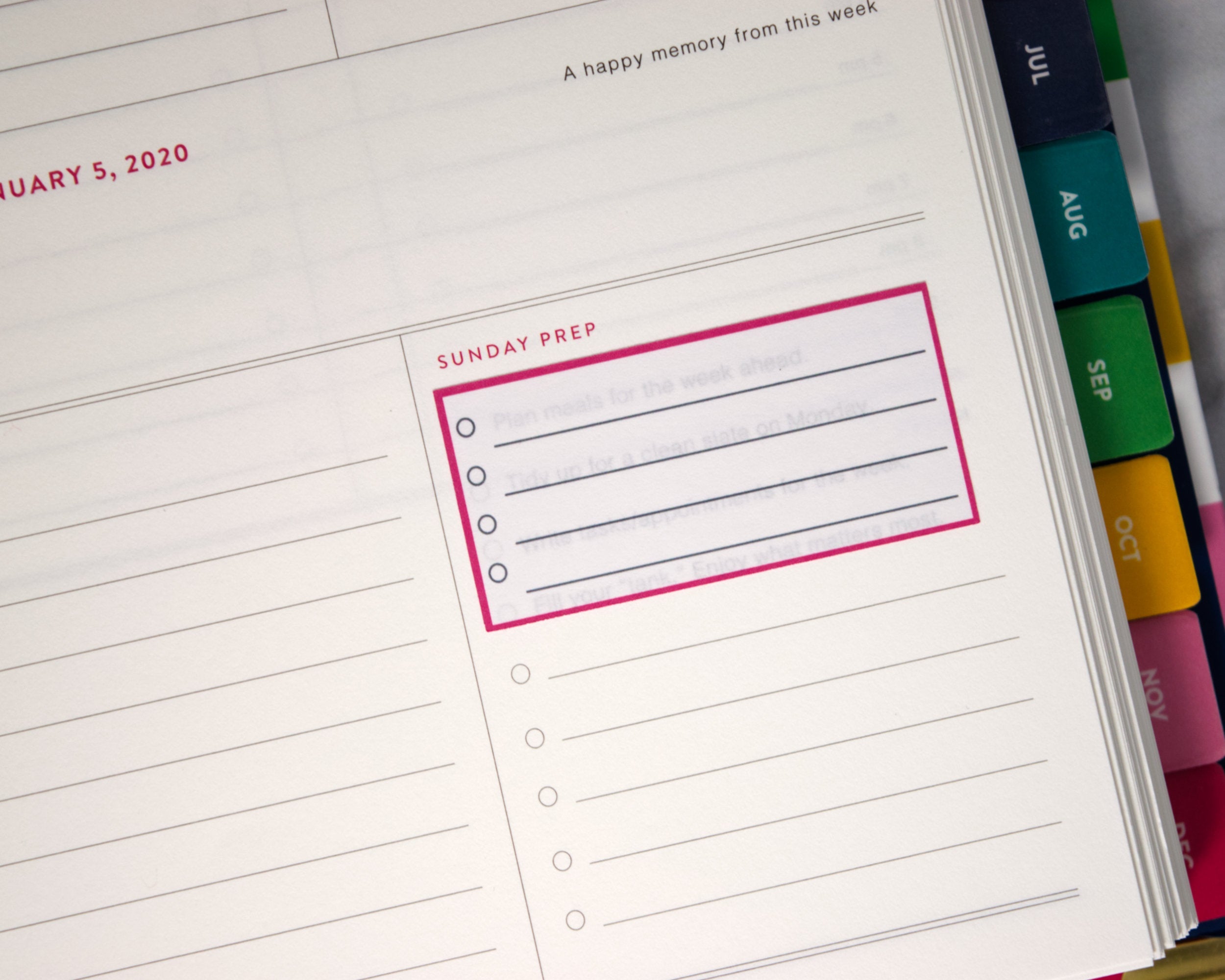 Sunday Prep Cover with Lines - Simplified Planner