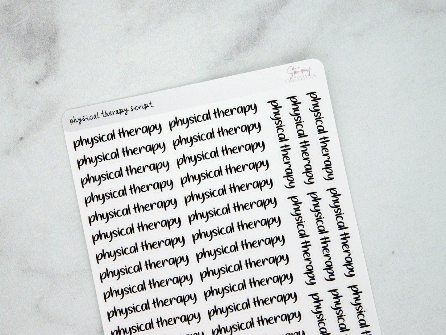 Physical Therapy Script Stickers