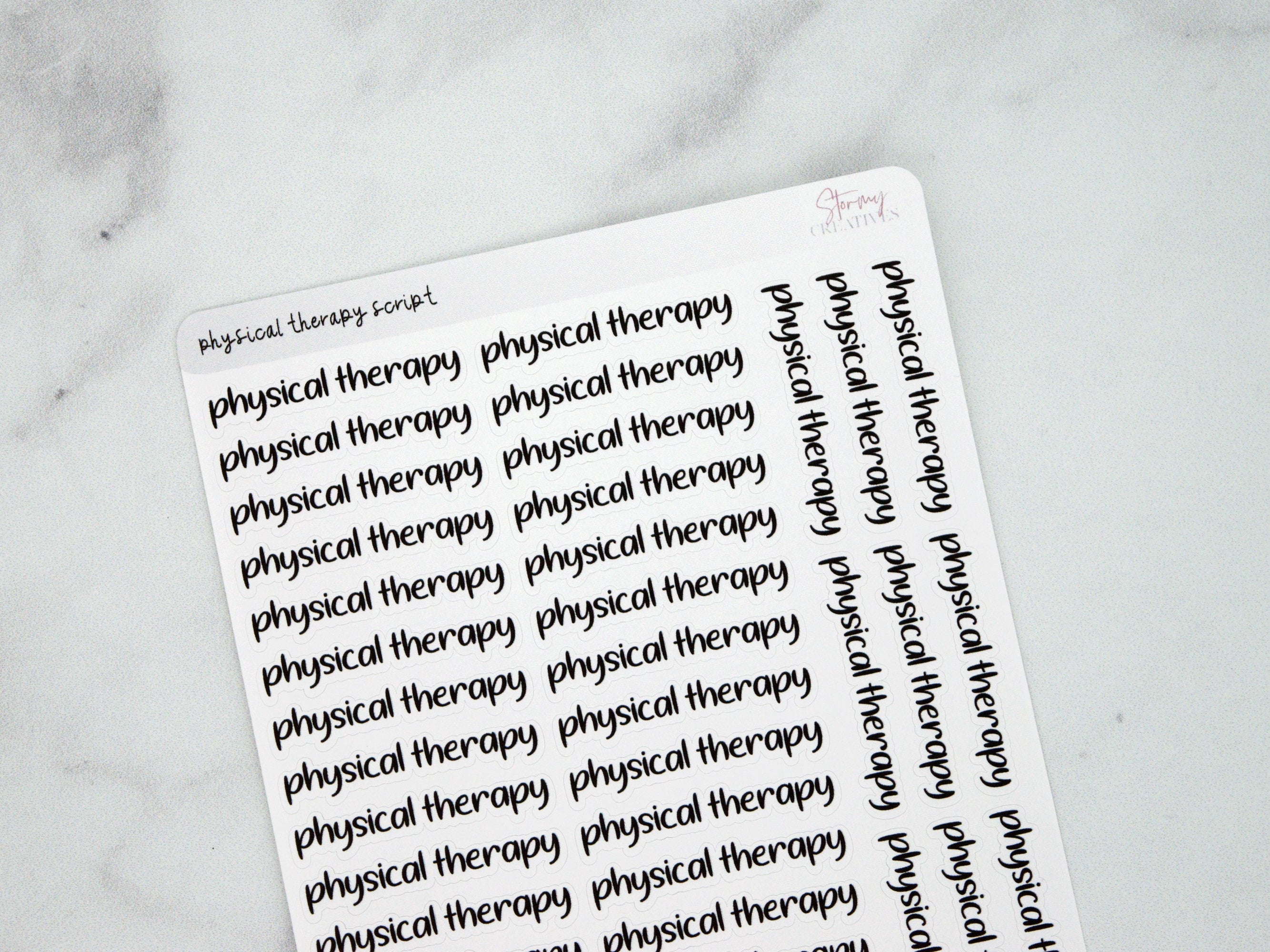Physical Therapy Script Stickers