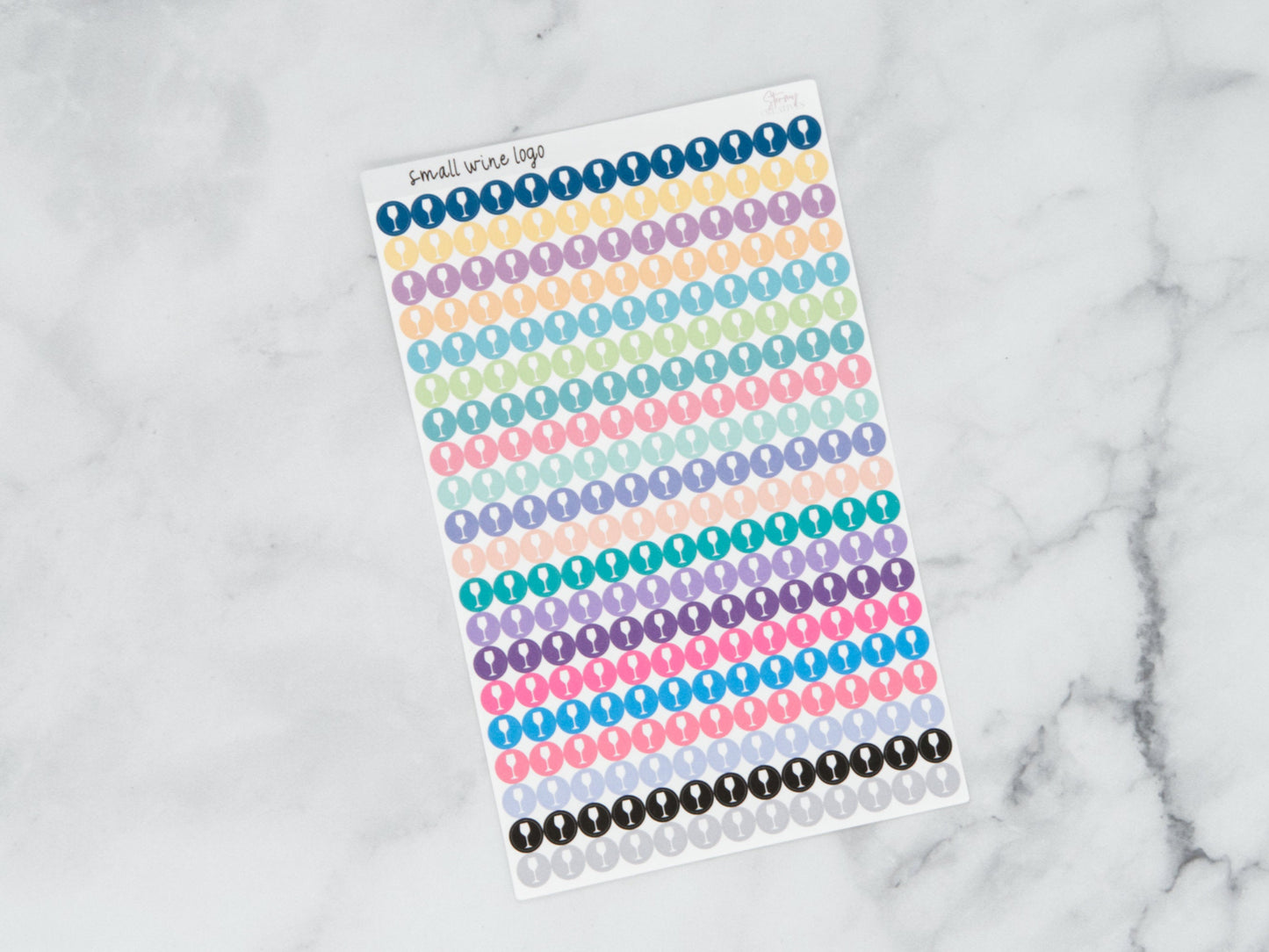 Small Wine Glass Dot Stickers