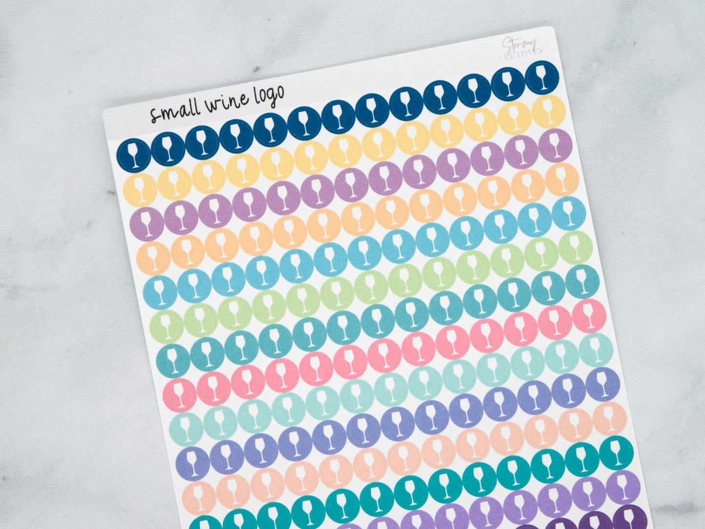 Small Wine Glass Dot Stickers