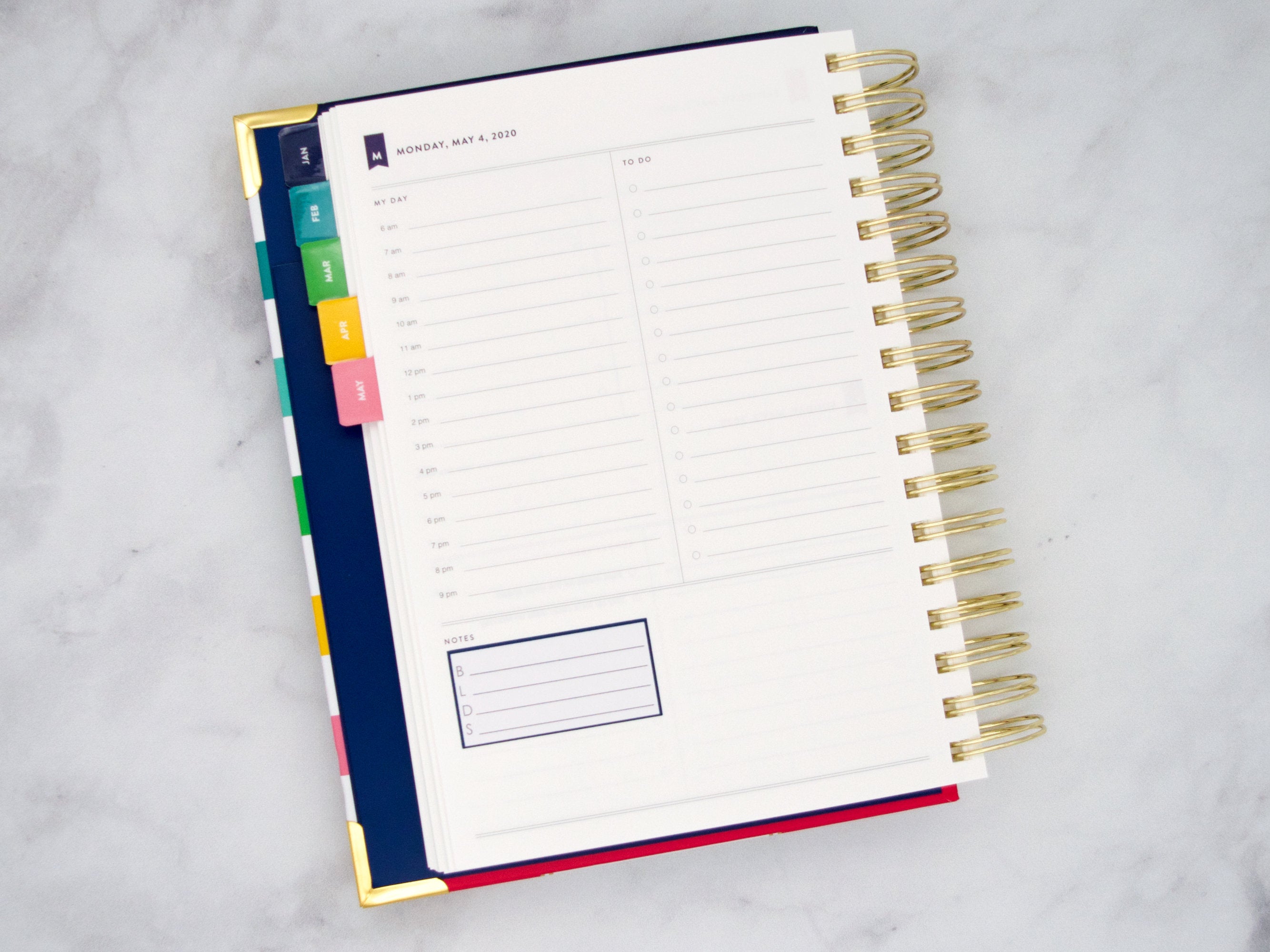 Meal Tracker with Lines for Simplified Planner