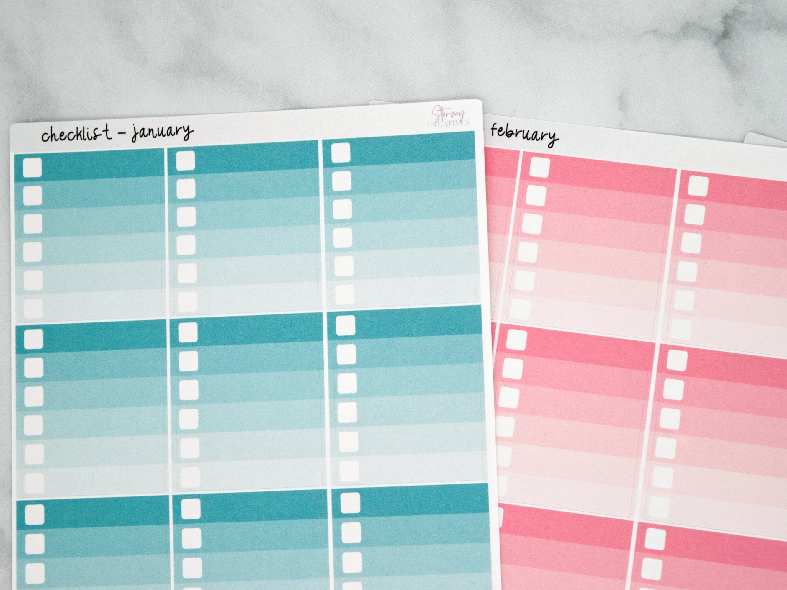 To Do Checklist Stickers, EC Colorway
