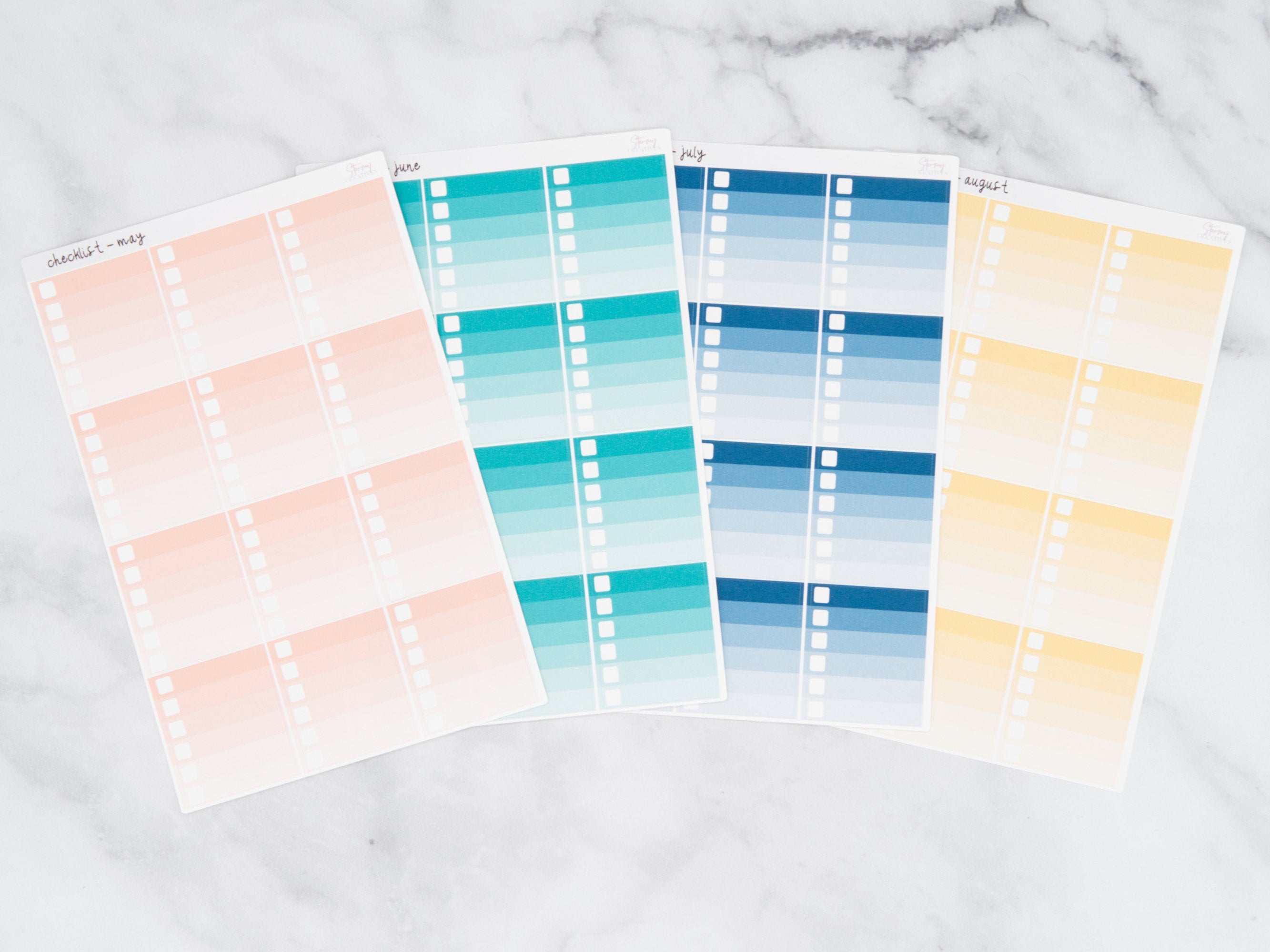 To Do Checklist Stickers, EC Colorway