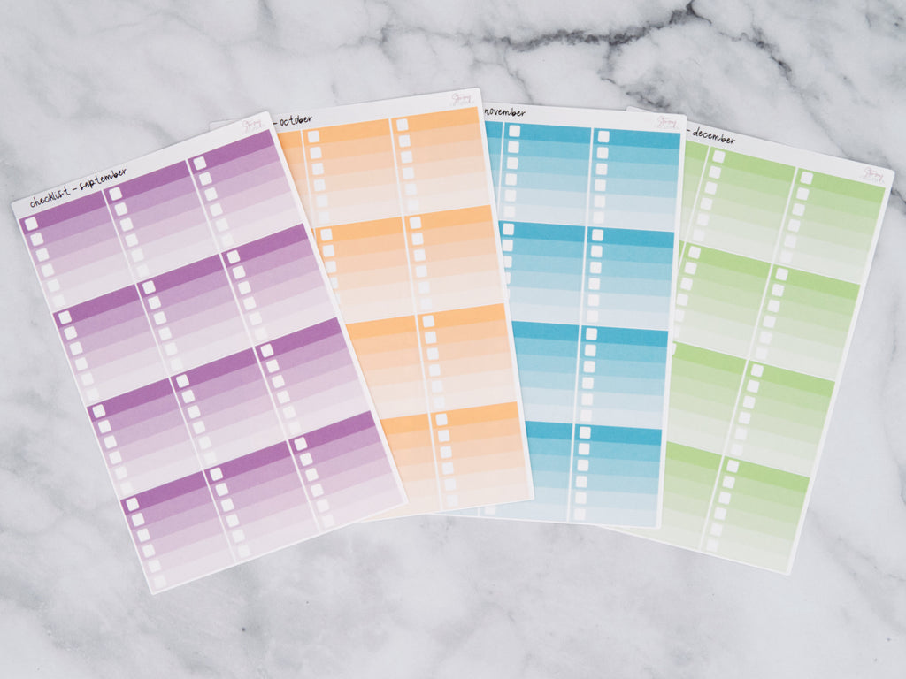 To Do Checklist Stickers, EC Colorway