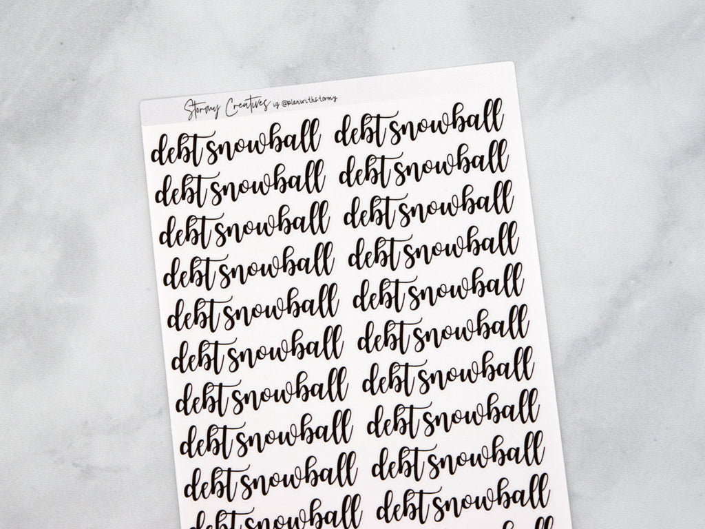 Debt Snowball Script Stickers