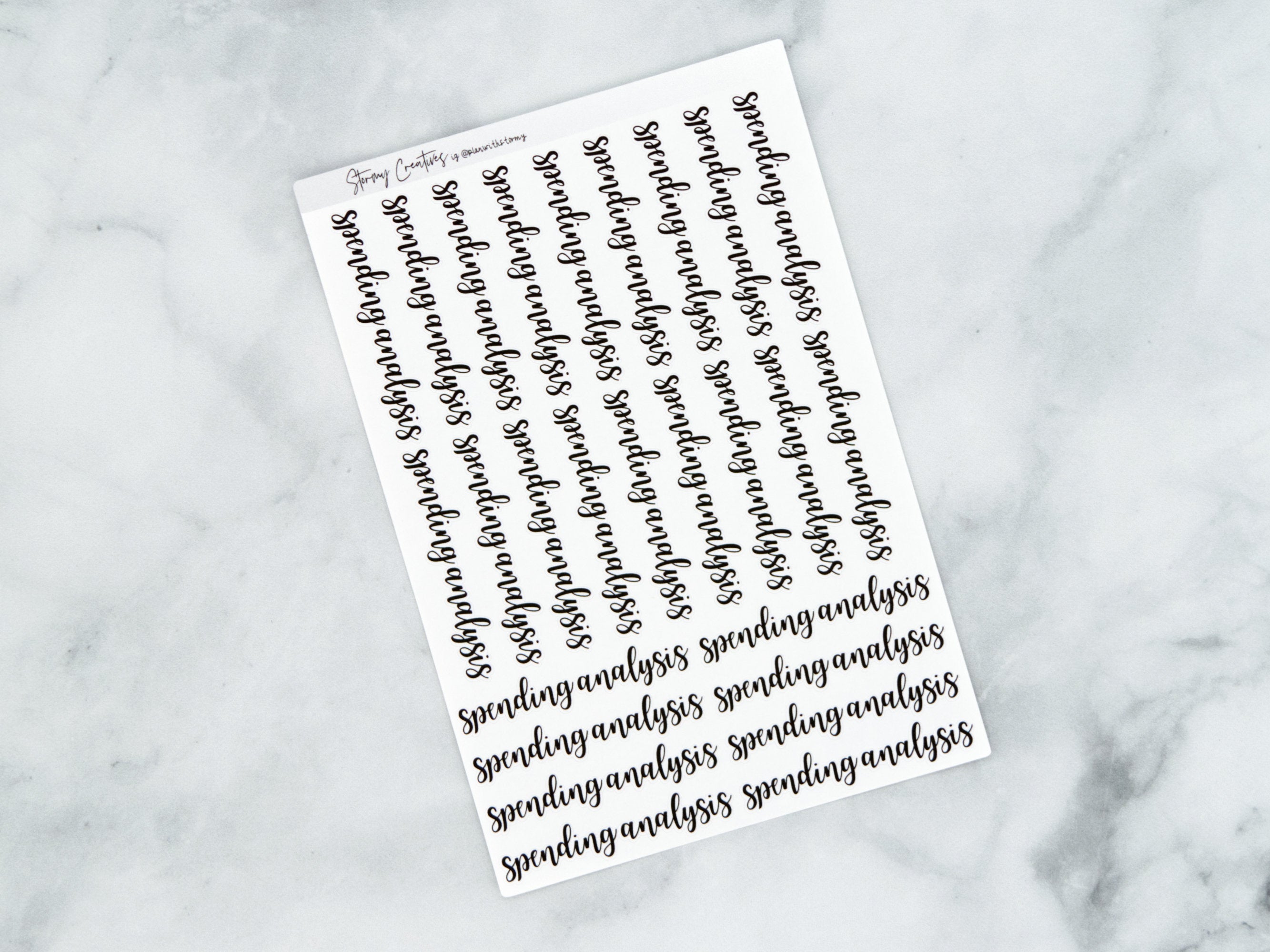 Spending Analysis Script Stickers