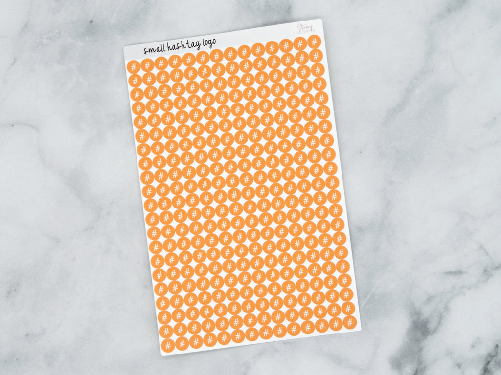 Small Hashtag, Pound Dot Stickers