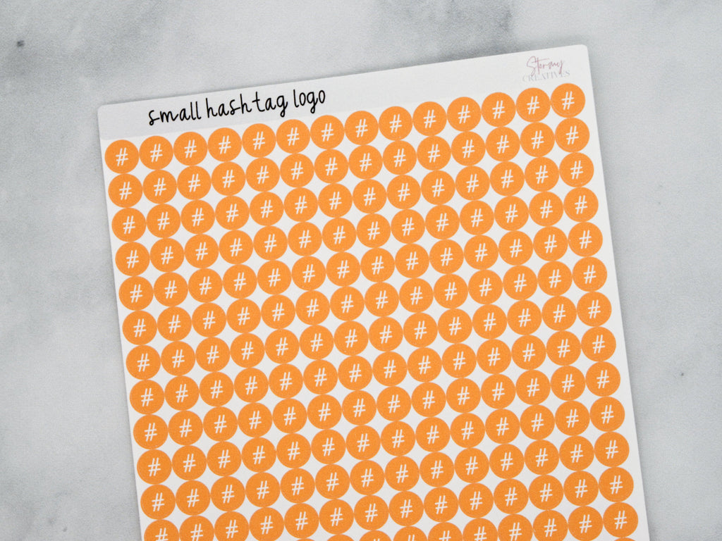 Small Hashtag, Pound Dot Stickers