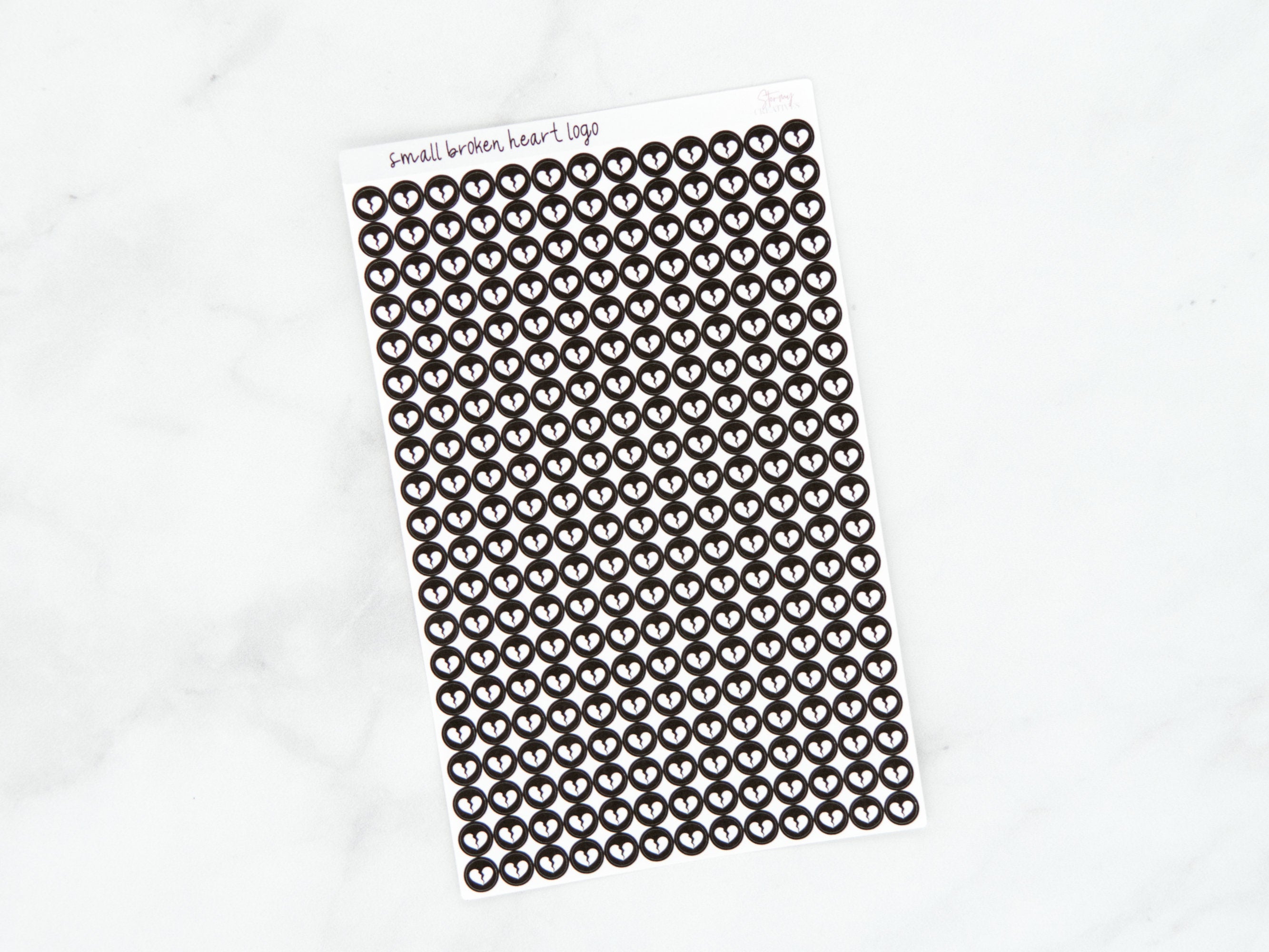 Small Broken Heart Dot Stickers