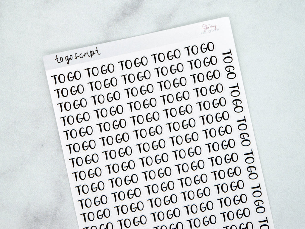 To Go Script Stickers