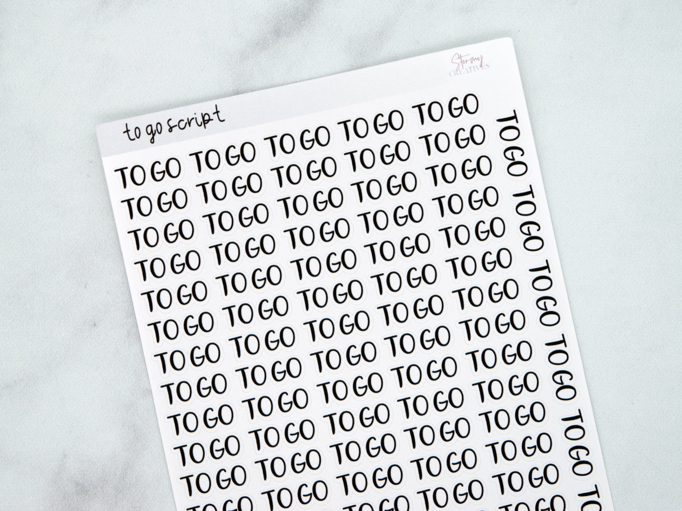 To Go Script Stickers