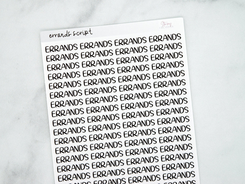 Errands Script Stickers