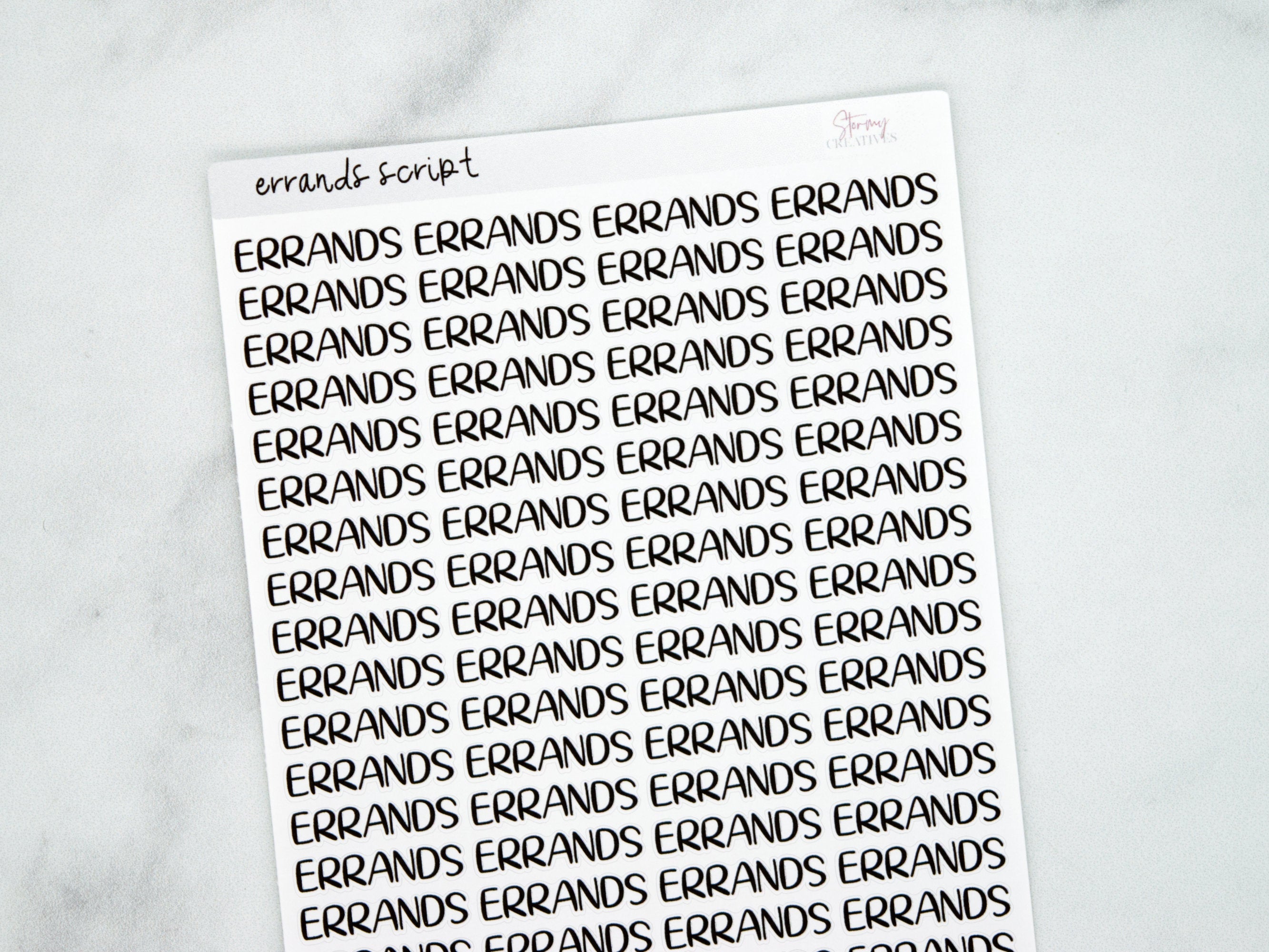 Errands Script Stickers