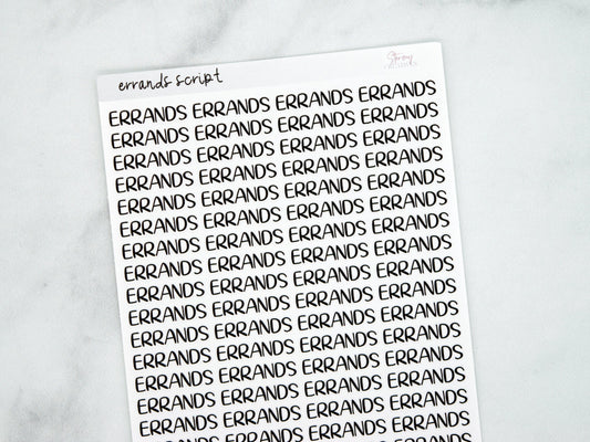Errands Script Stickers