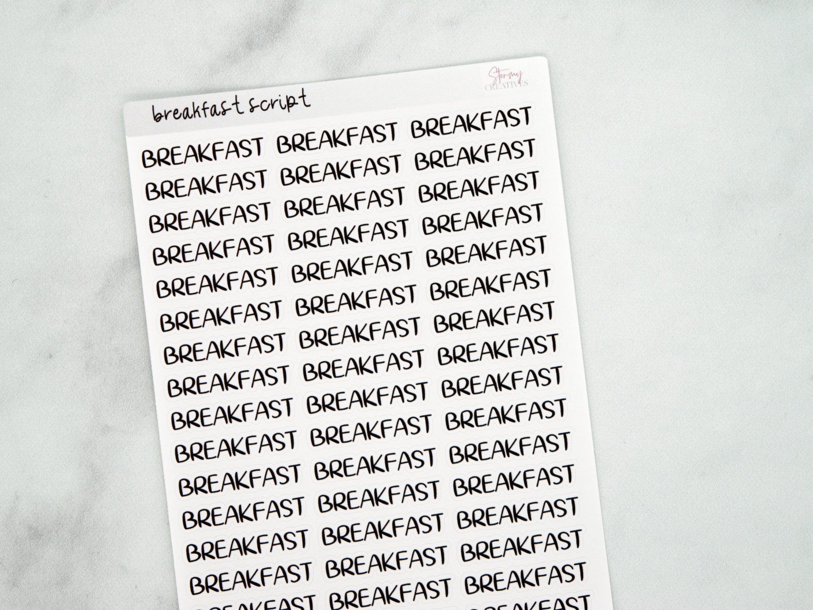 Breakfast Script Stickers