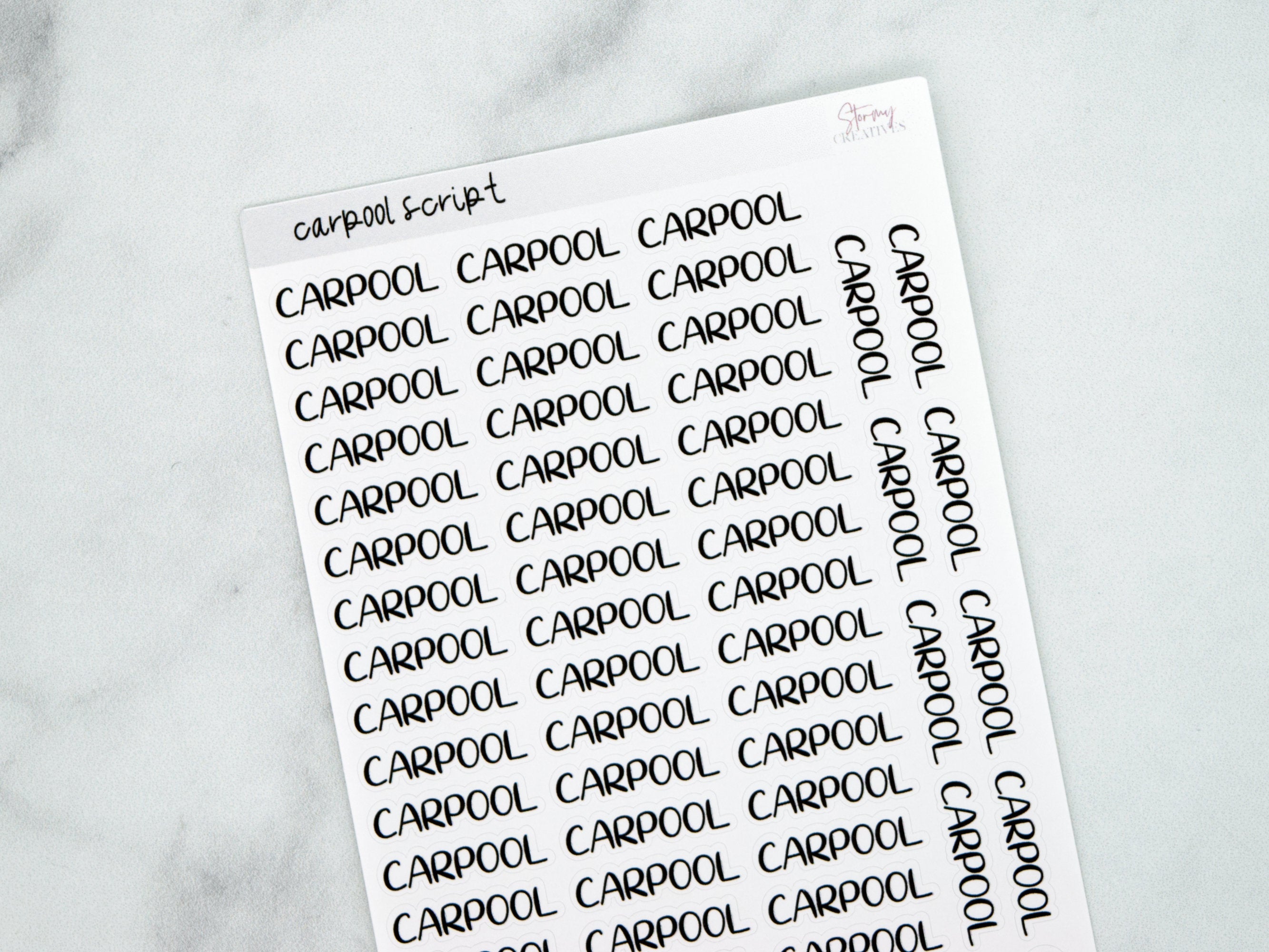 Carpool Script Stickers