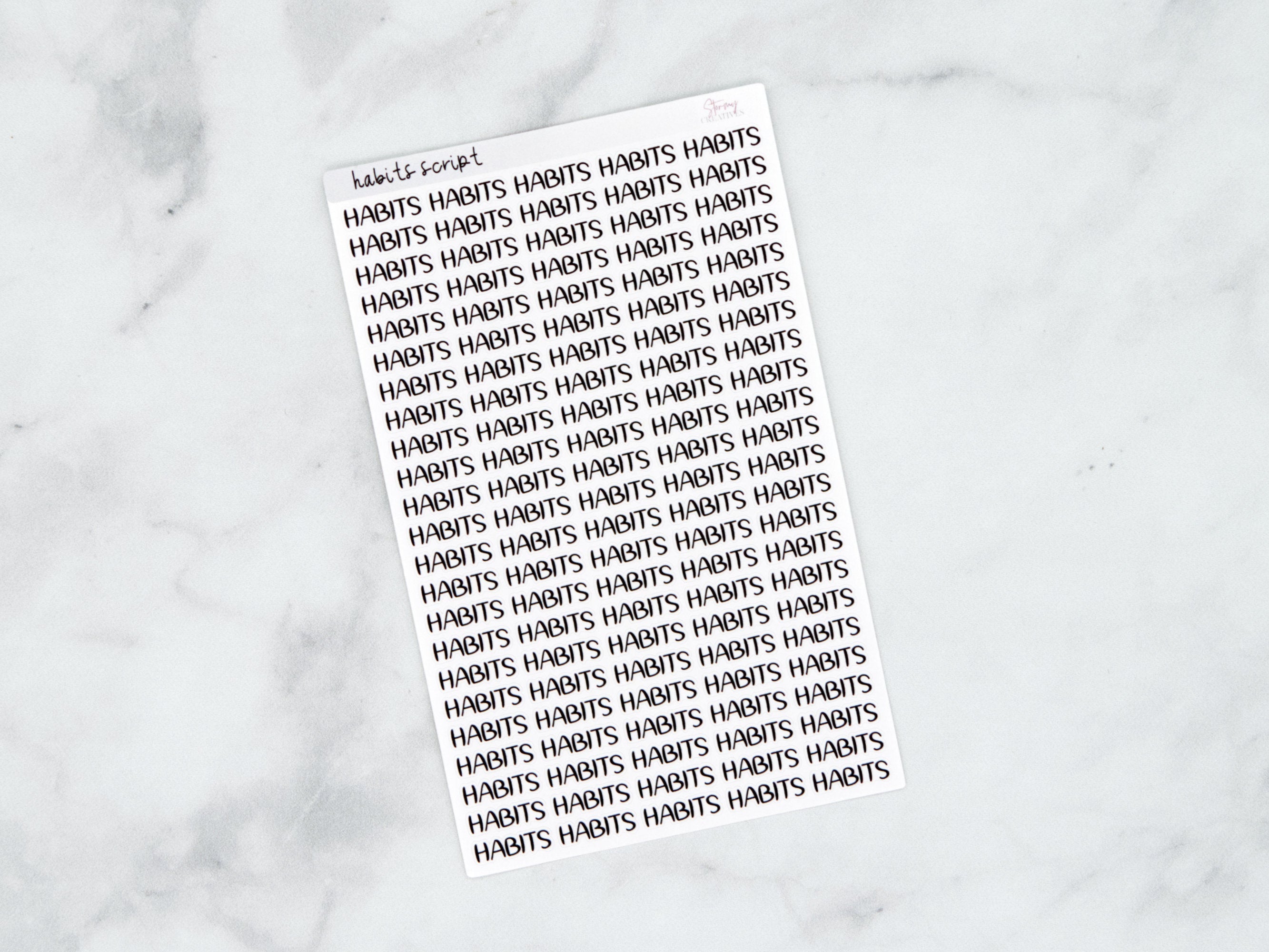 Habits Script Stickers