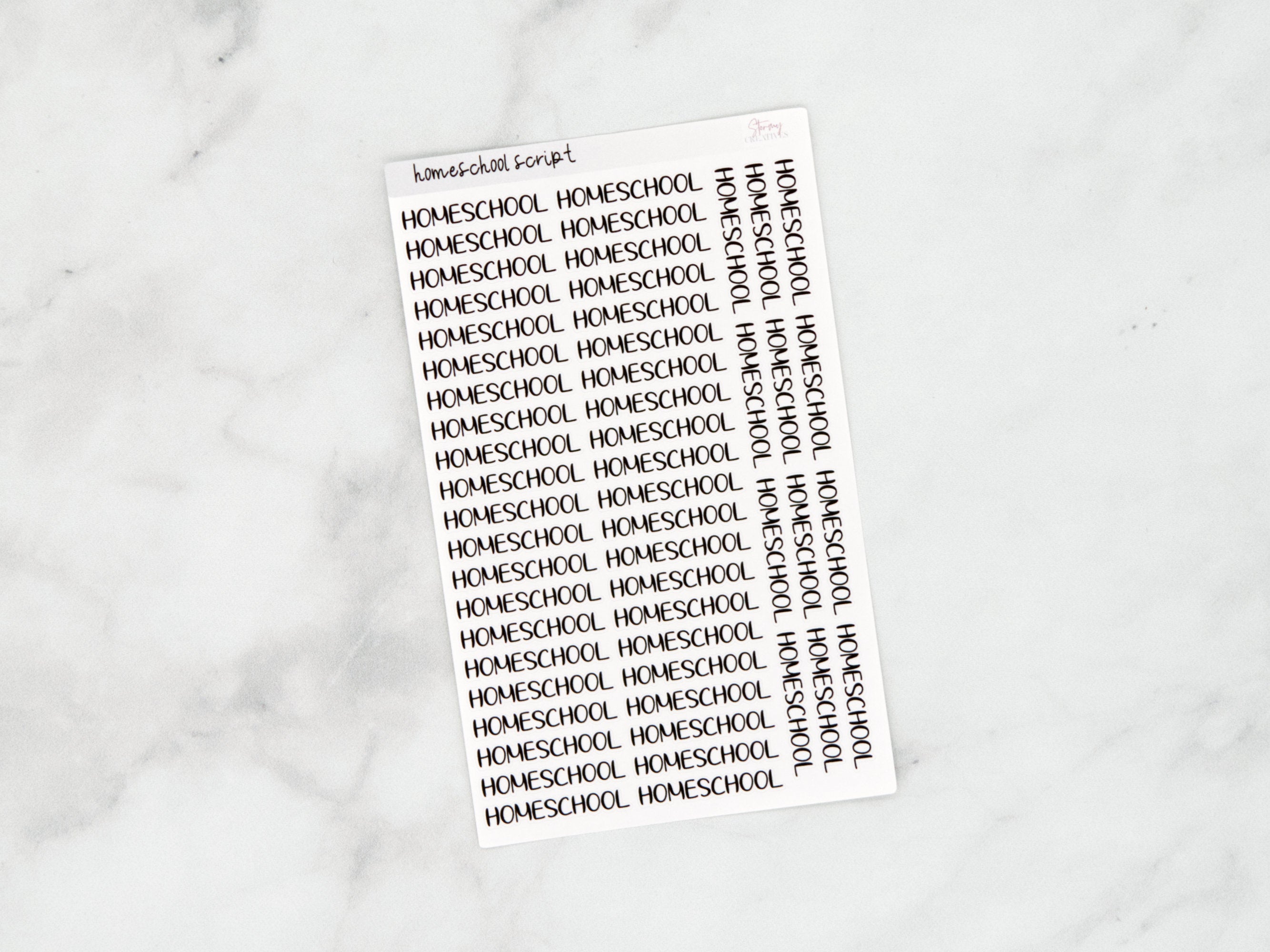 Homeschool Script Stickers