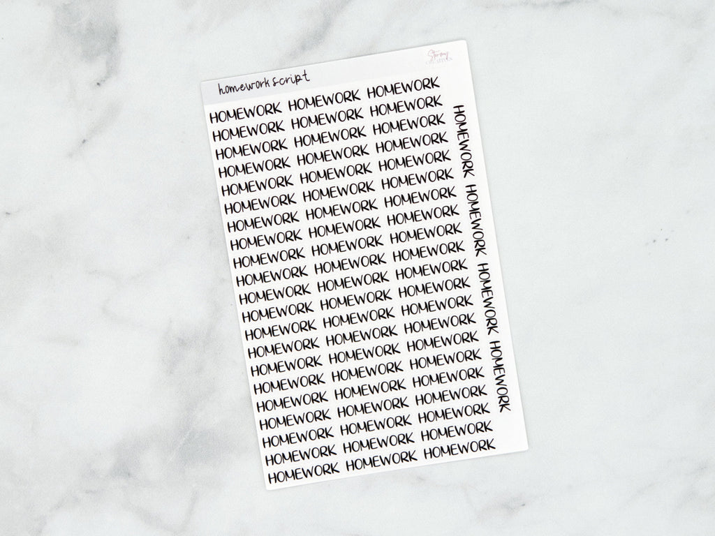 Homework Script Stickers