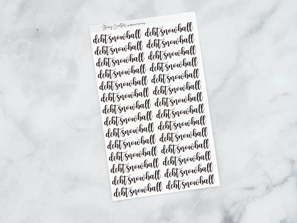 Debt Snowball Script Stickers