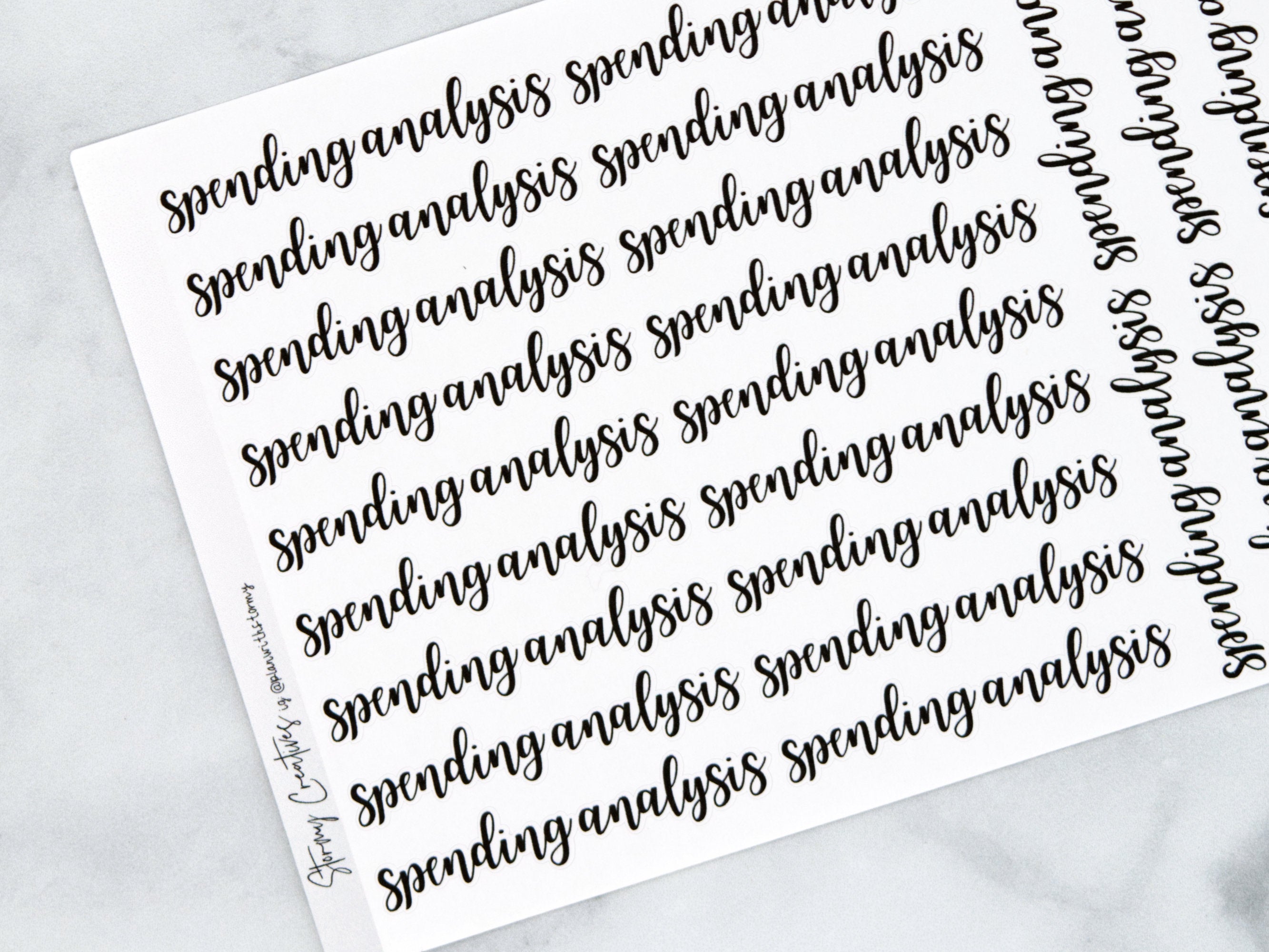 Spending Analysis Script Stickers