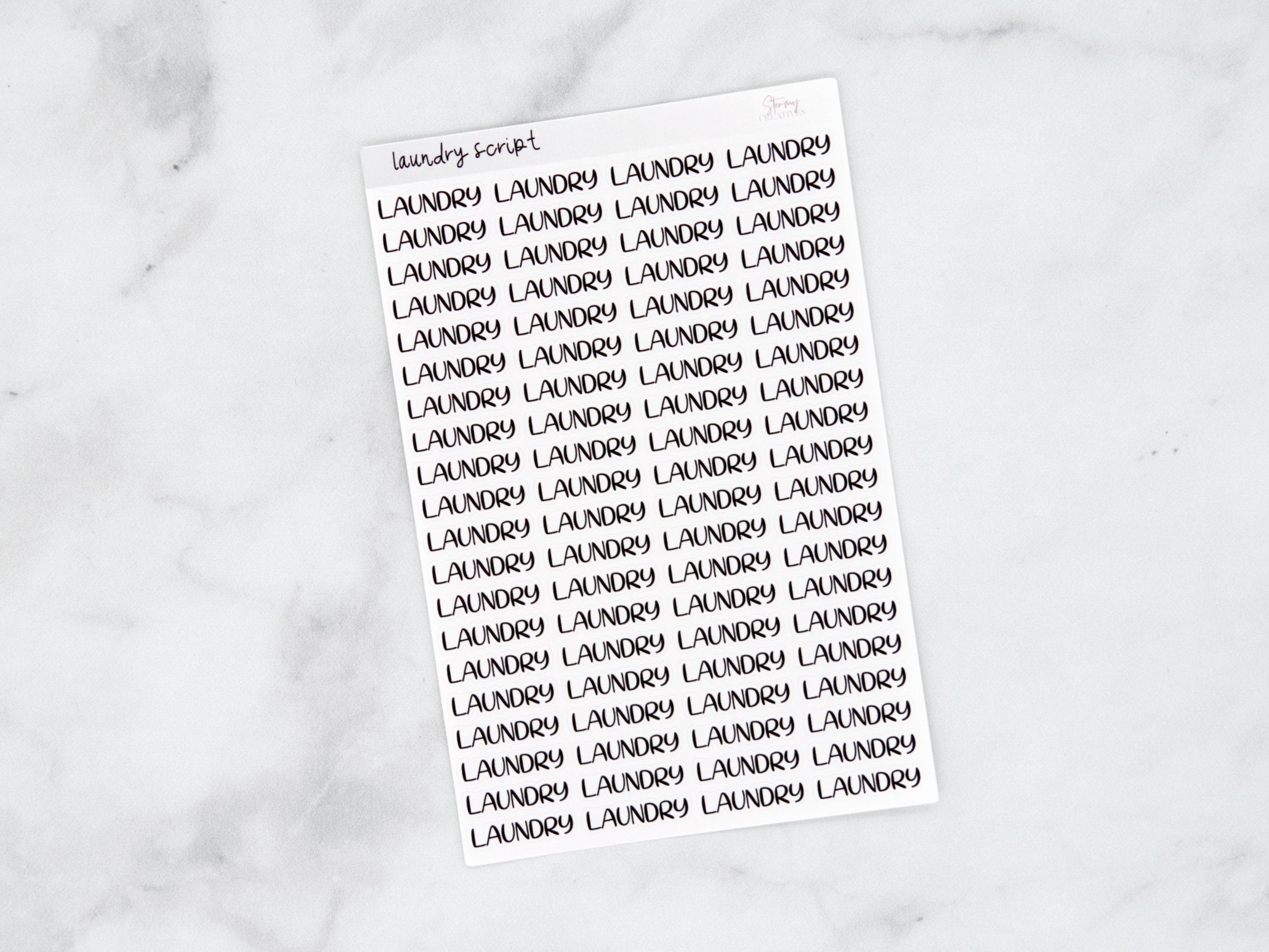 Laundry Script Stickers