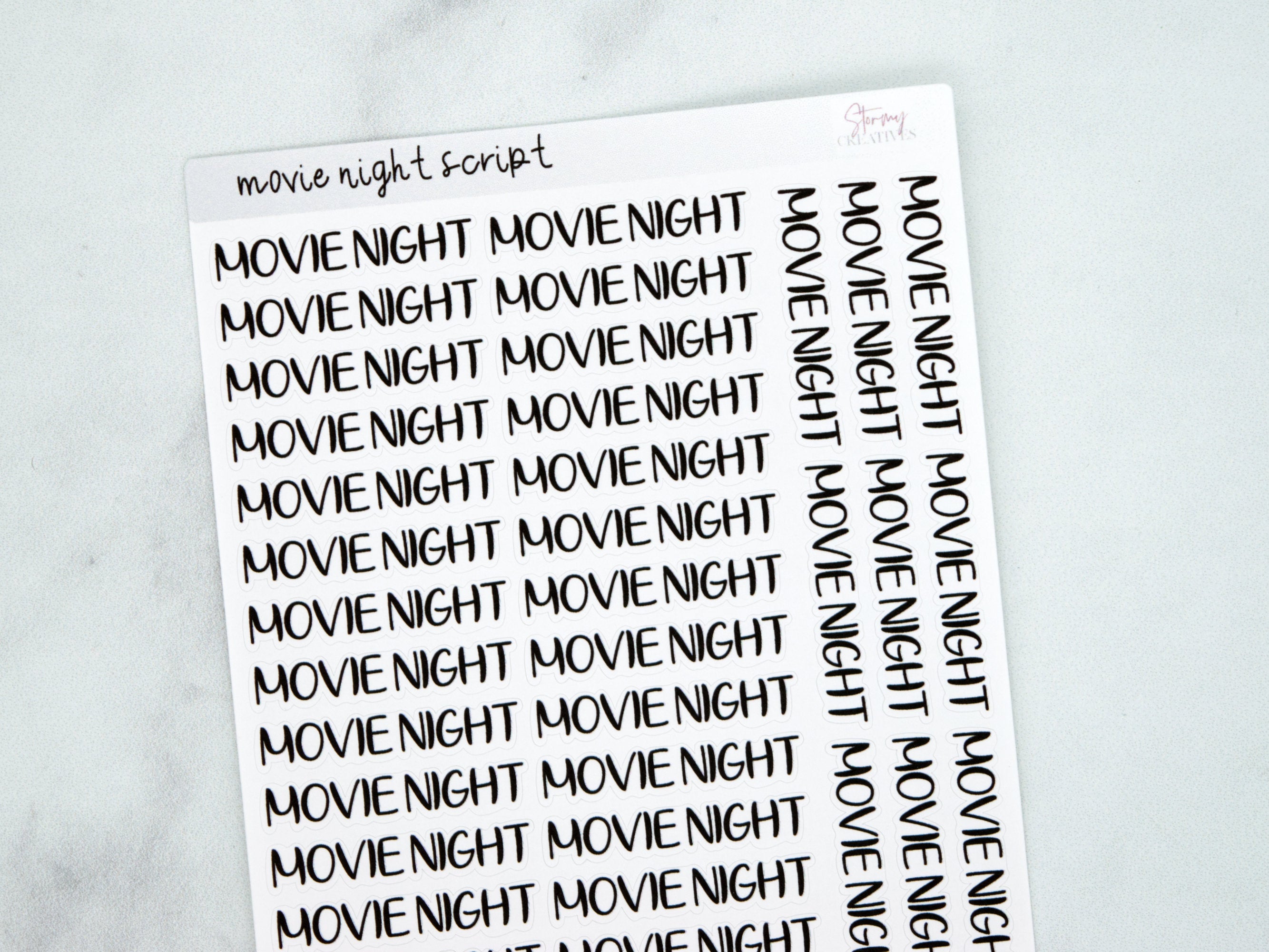 Movie Night Script Stickers