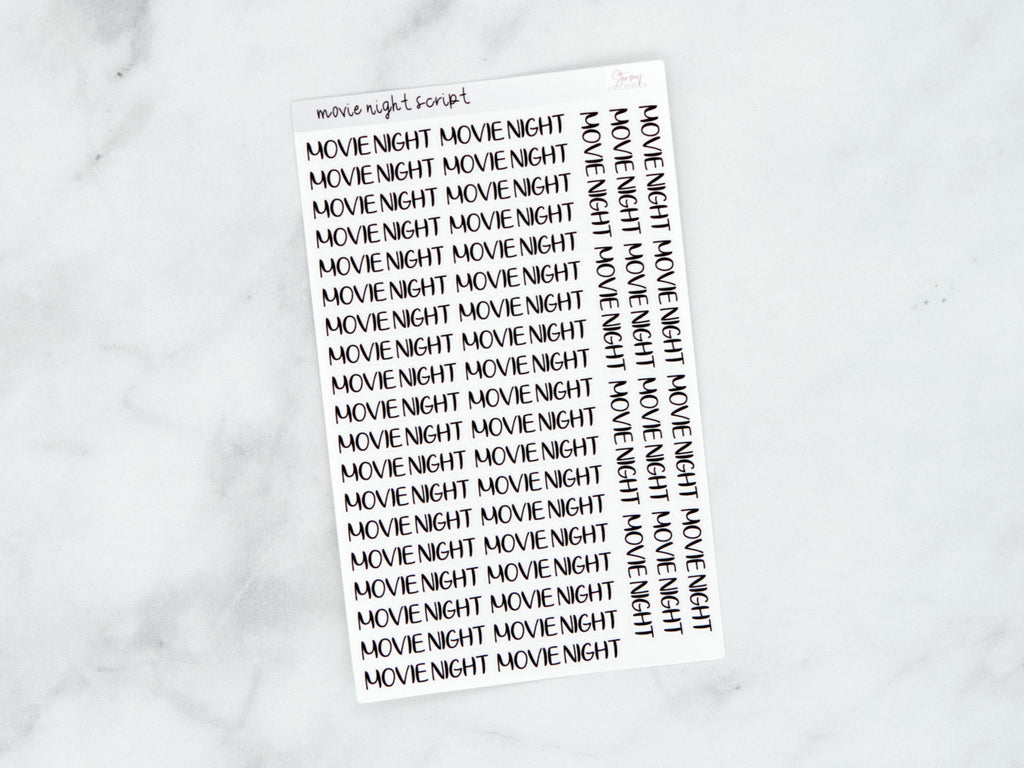 Movie Night Script Stickers