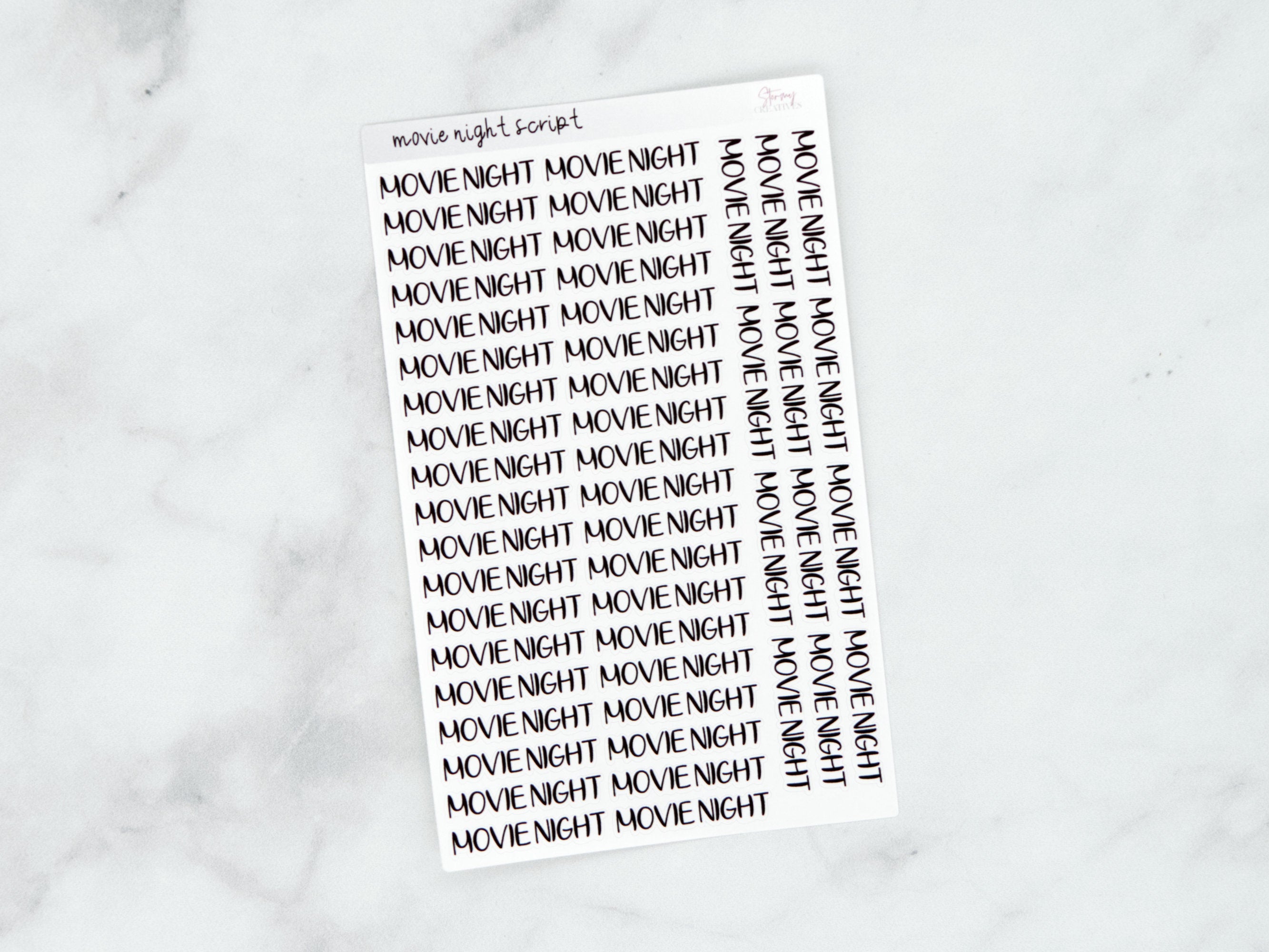Movie Night Script Stickers